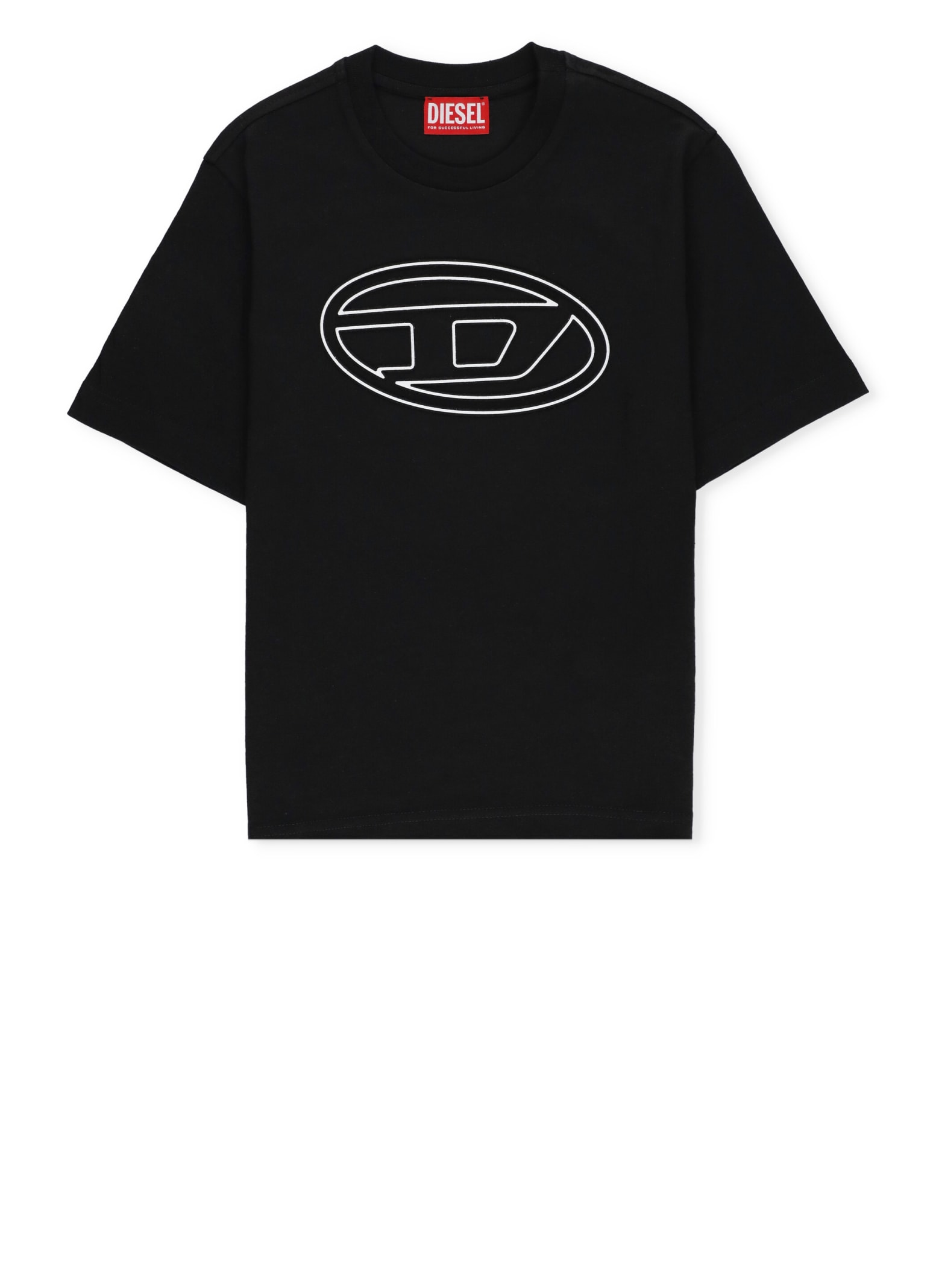 Diesel Kids' Just Bigoval T-shirt In Black