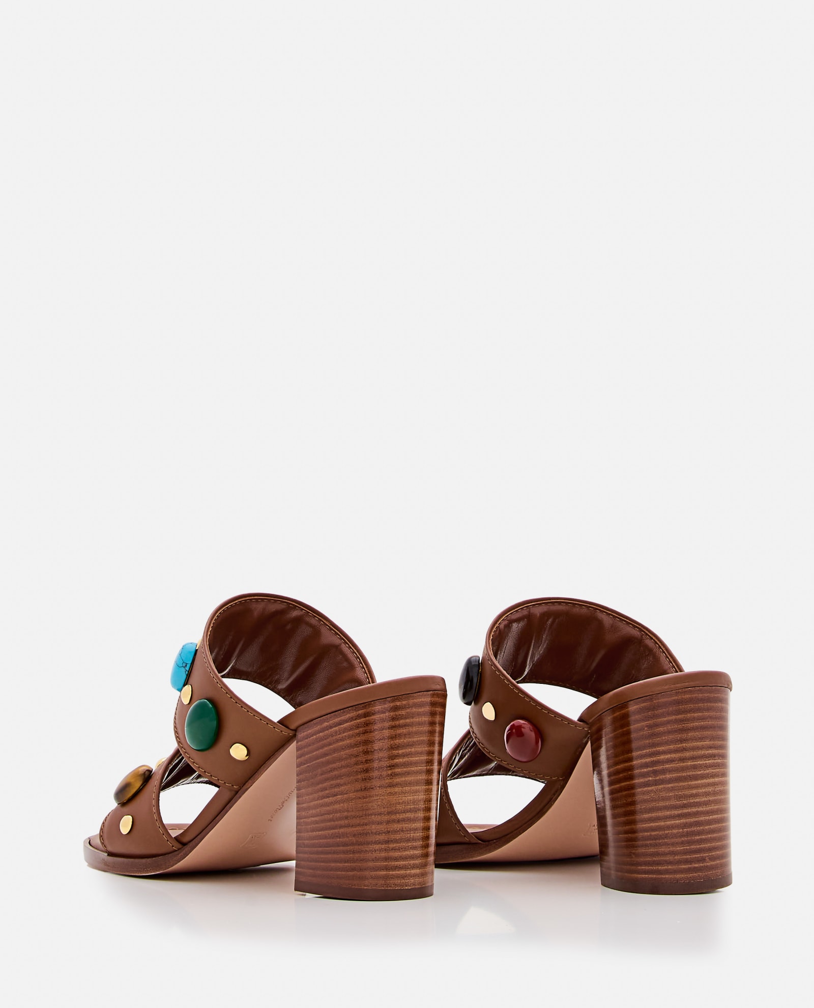 Shop Gianvito Rossi Leather Heeled Mules In Brown