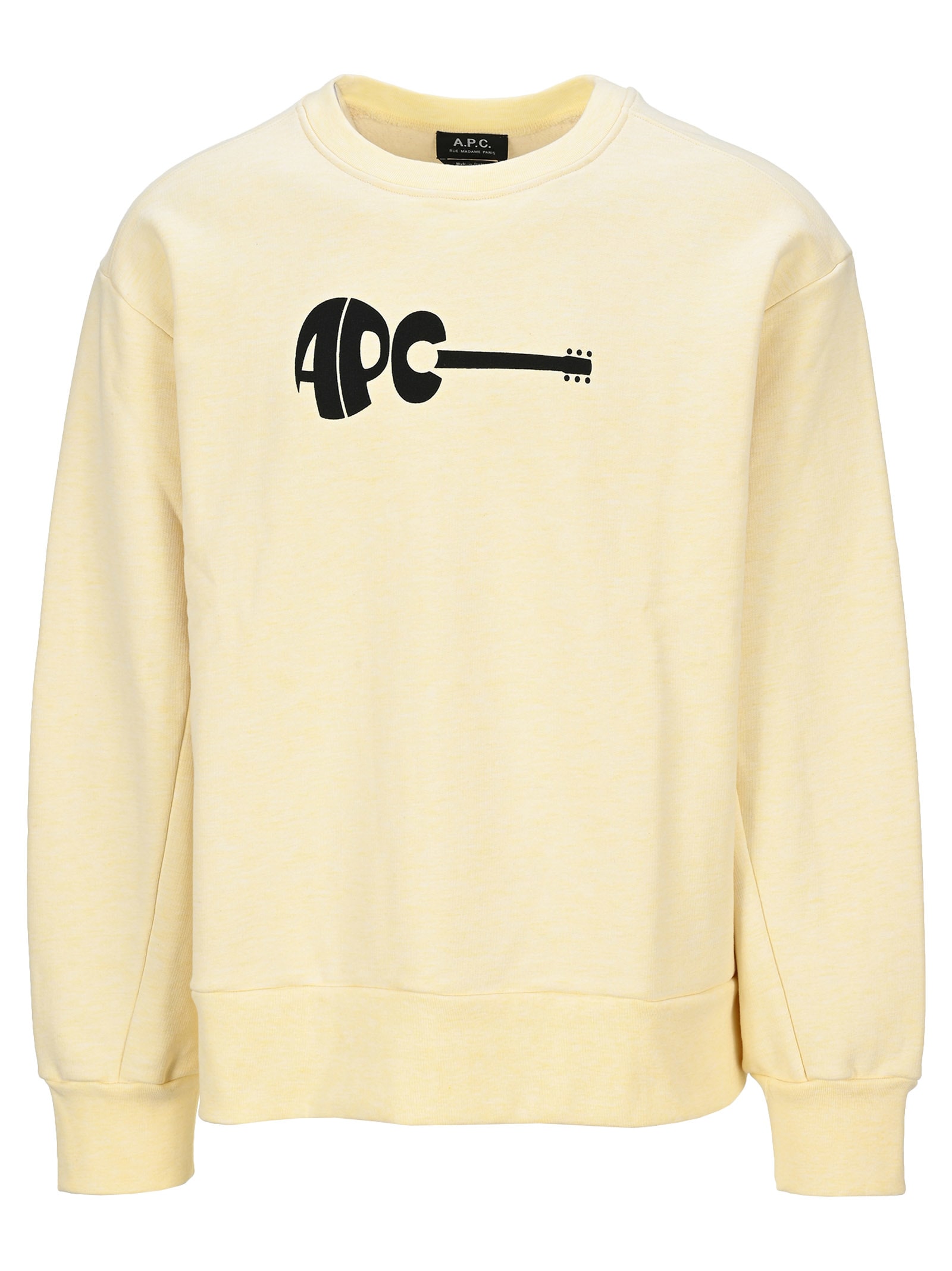 Click to view more detailed imagery on our partner's website A.p.c. Guitar Crewneck Swetshirt In Yellow Ocra