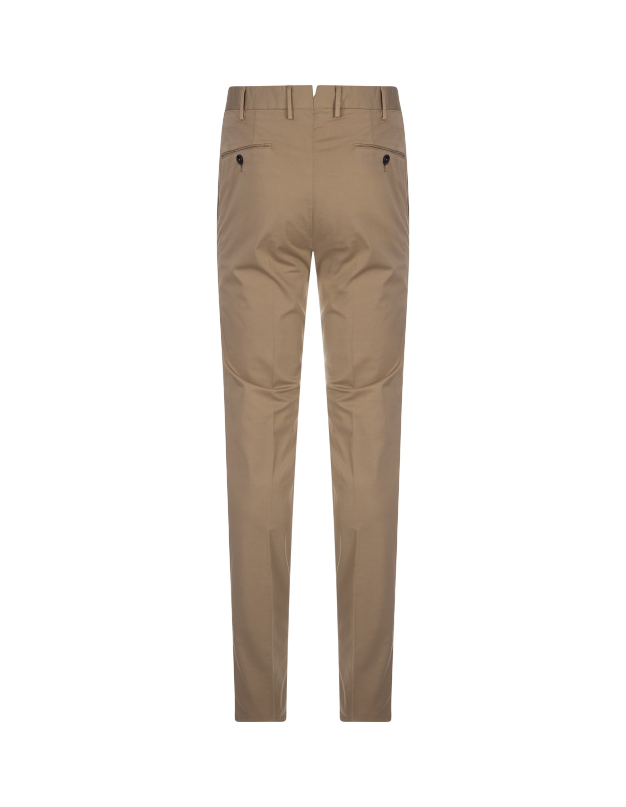 Shop Pt01 Dark Beige Stretch Cotton Classic Trousers In Brown