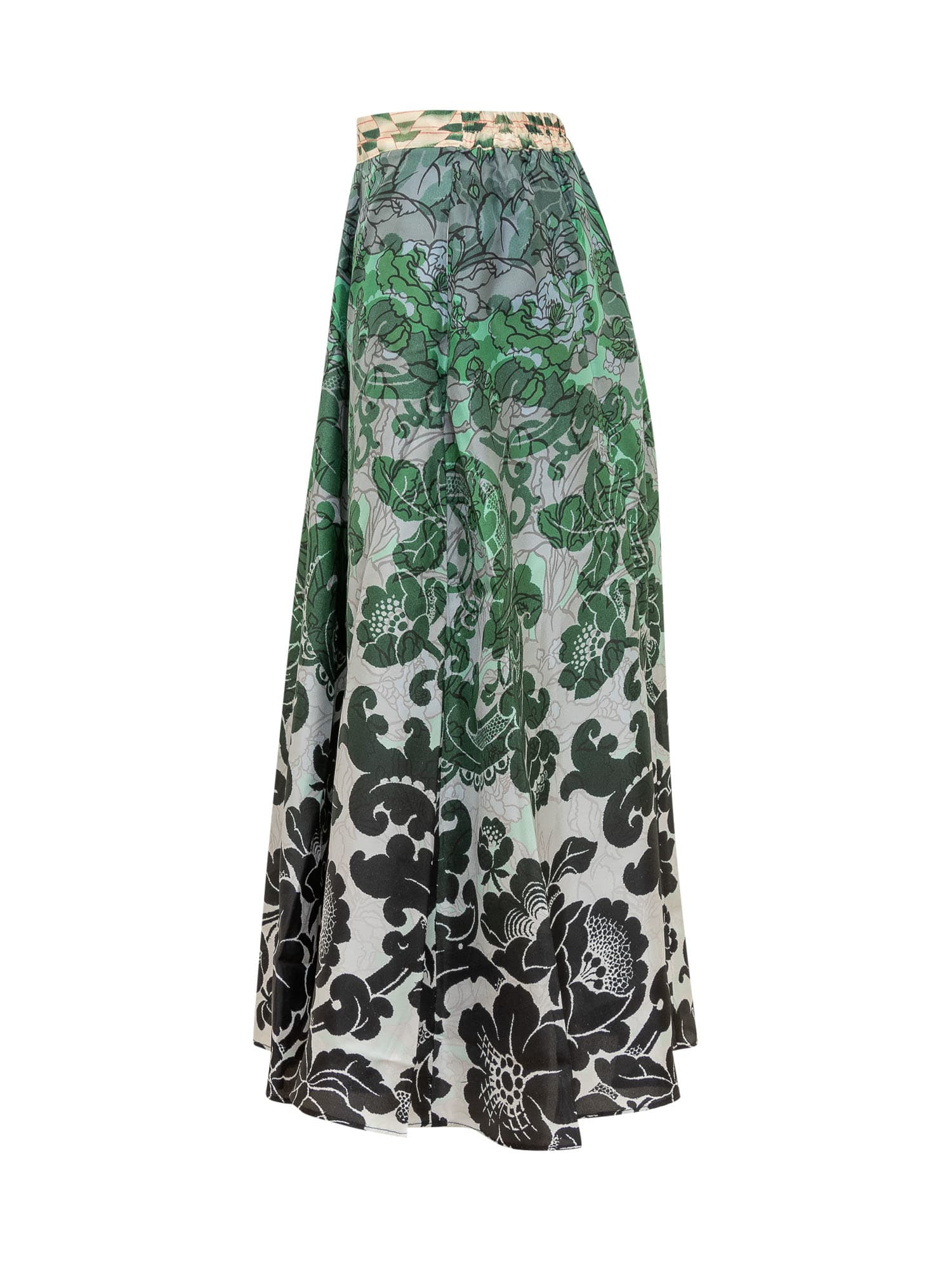 Shop Pierre-louis Mascia Silk Skirt With Floral Print In Fantasia