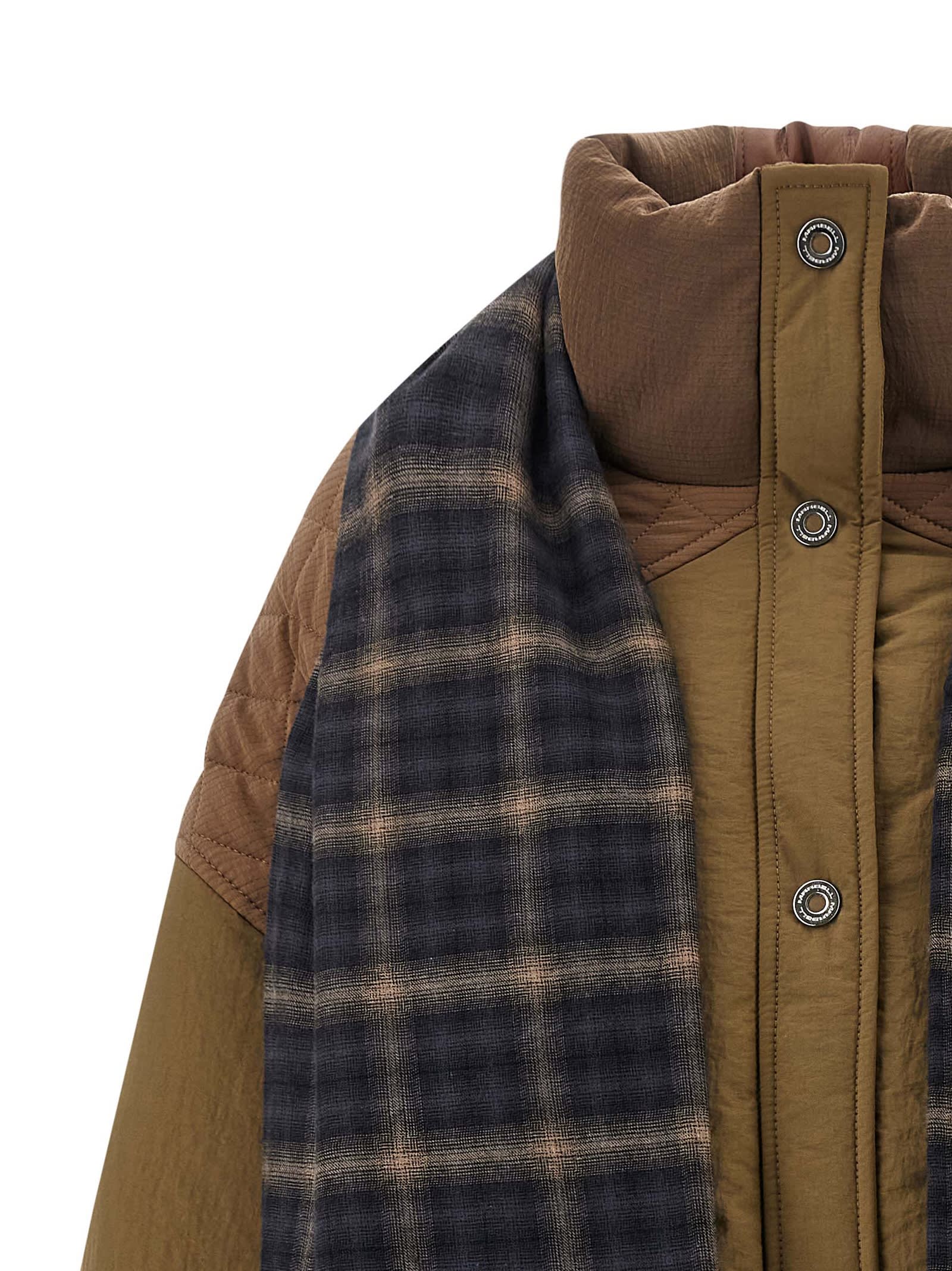 Marbell Amy Scarf-detail Padded Jacket In Multi