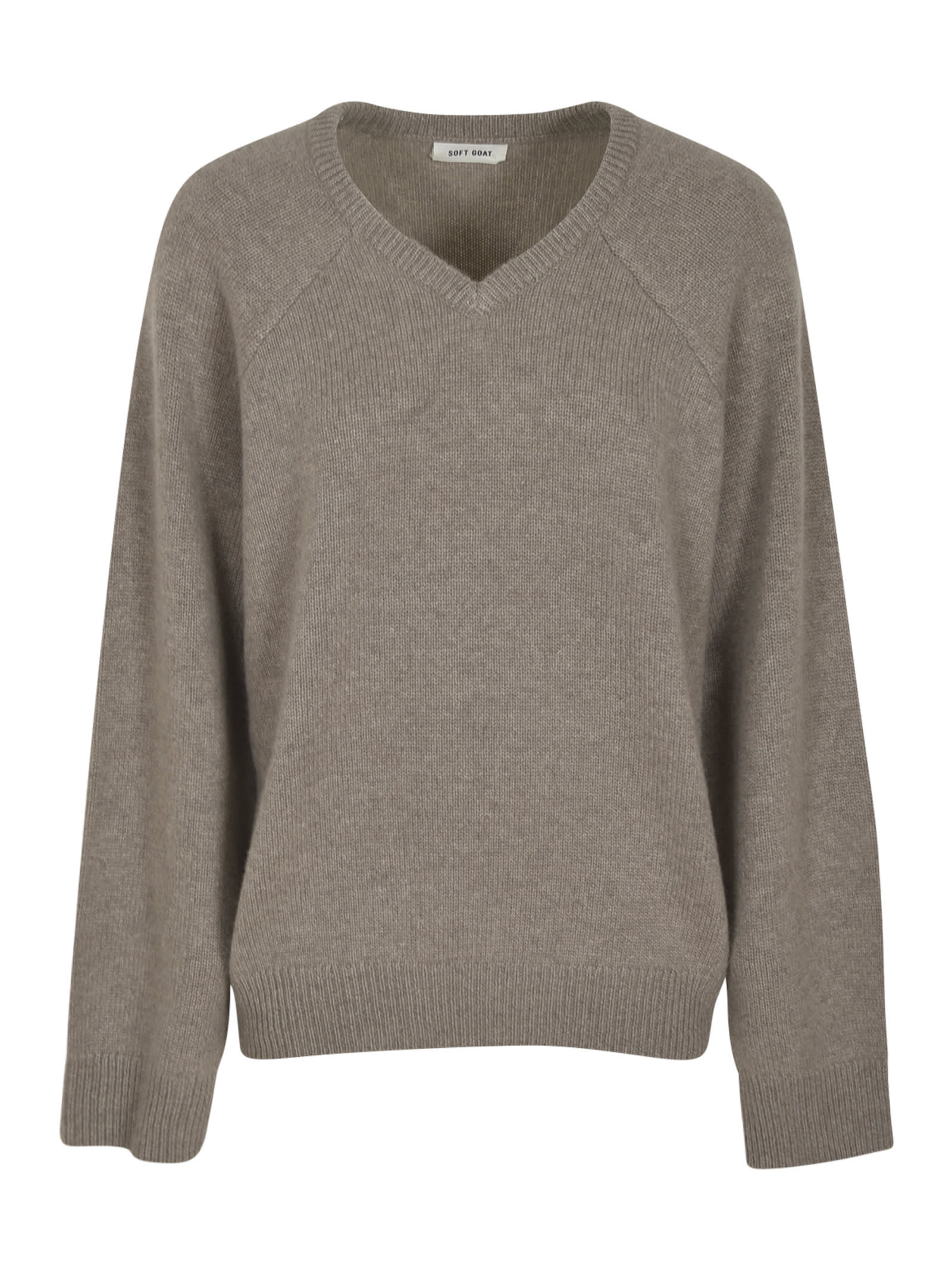 V-neck Rib Trim Plain Sweater