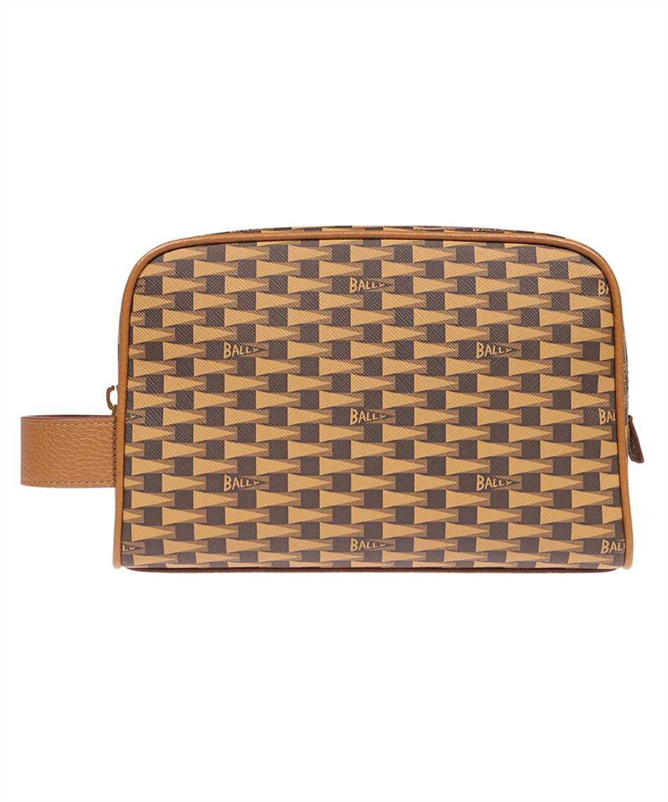 Shop Bally Wash Bag In Brown