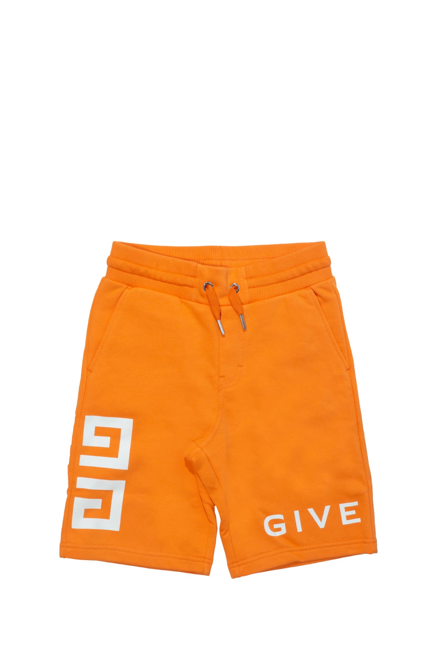 Givenchy Teen Logo-print Track Shorts In Orange
