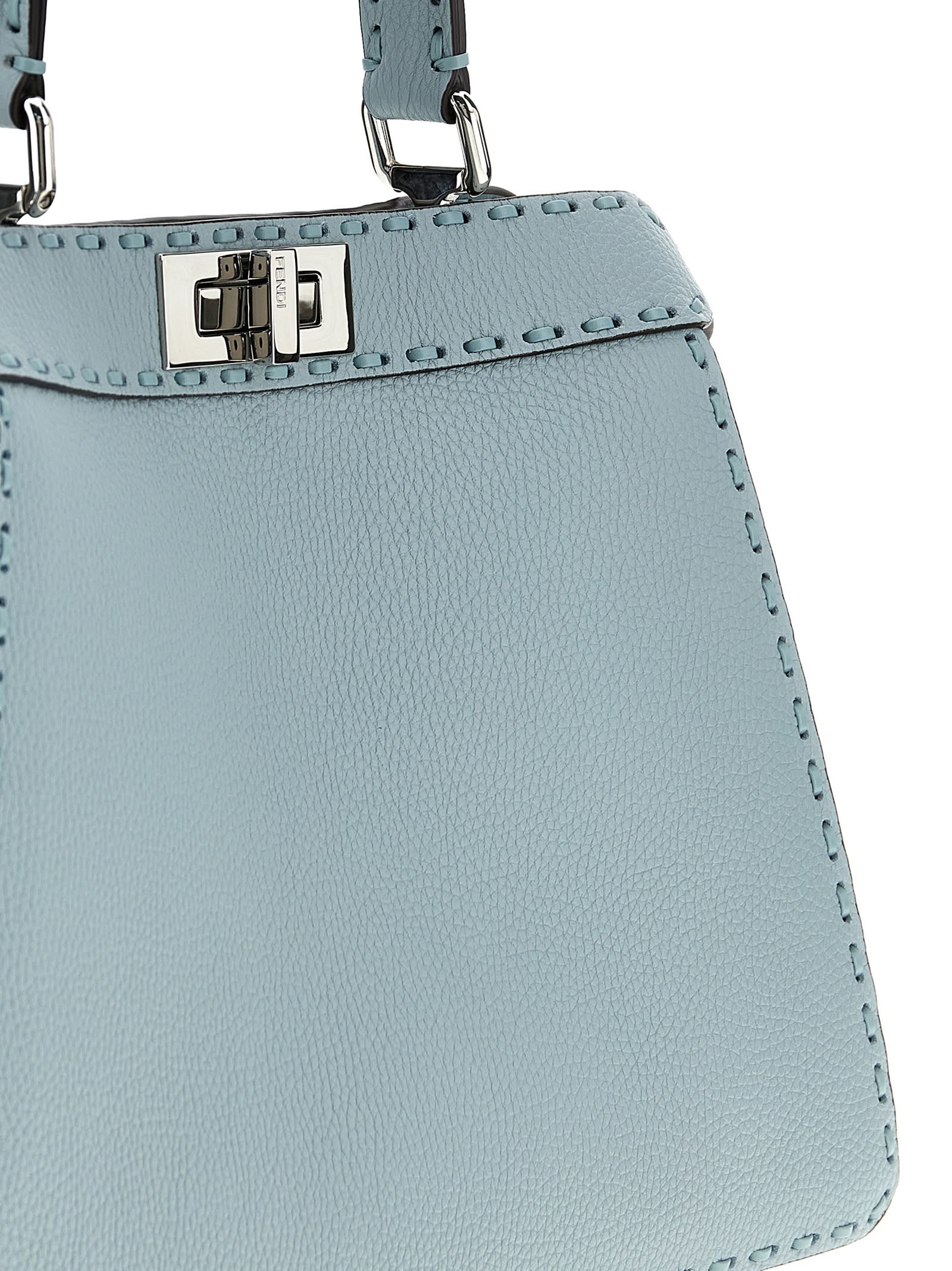 Shop Fendi Peekaboo Iseeu Medium Handbag In Light Blue