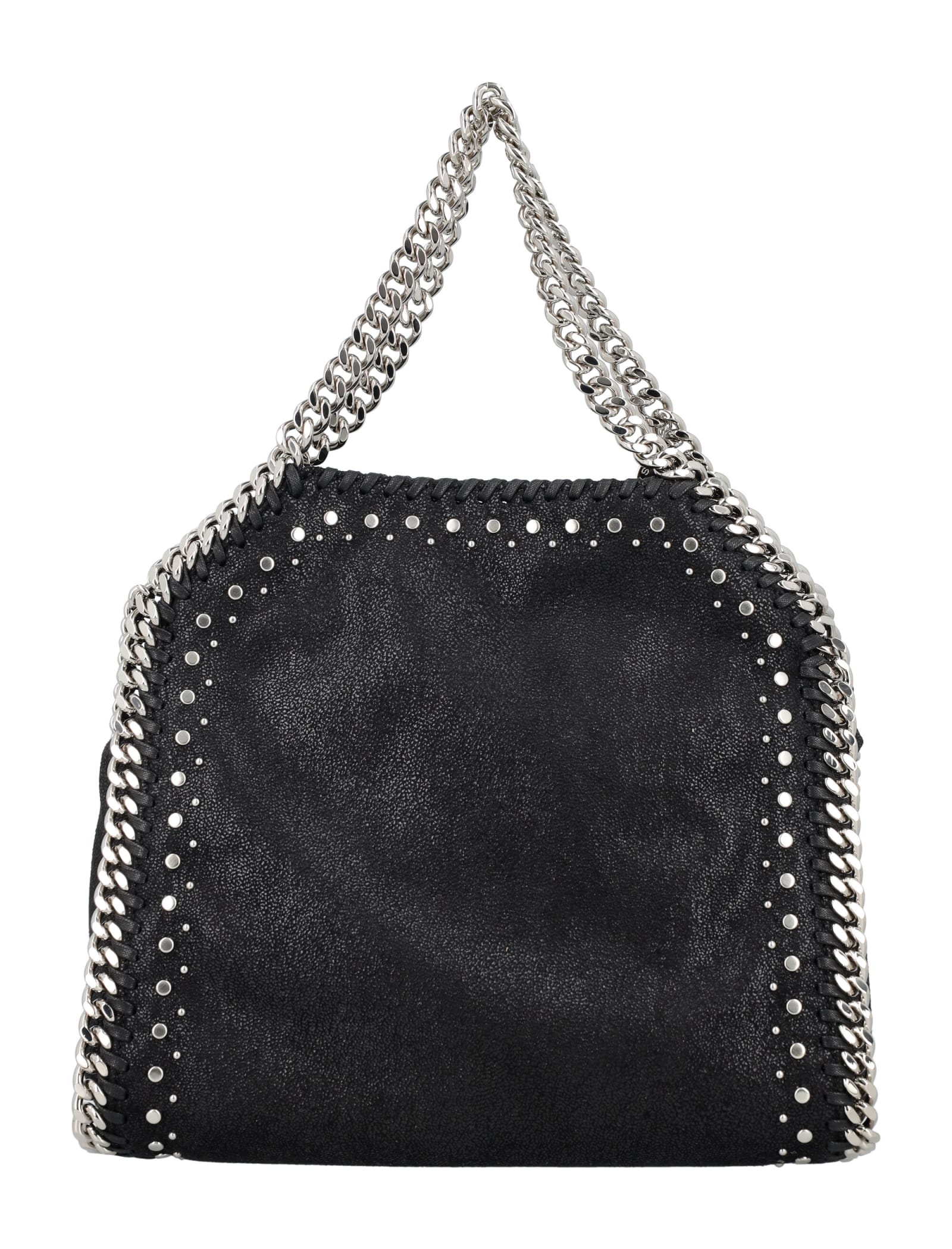 Shop Stella Mccartney Falabella Studs Mini Tote Bag In Black