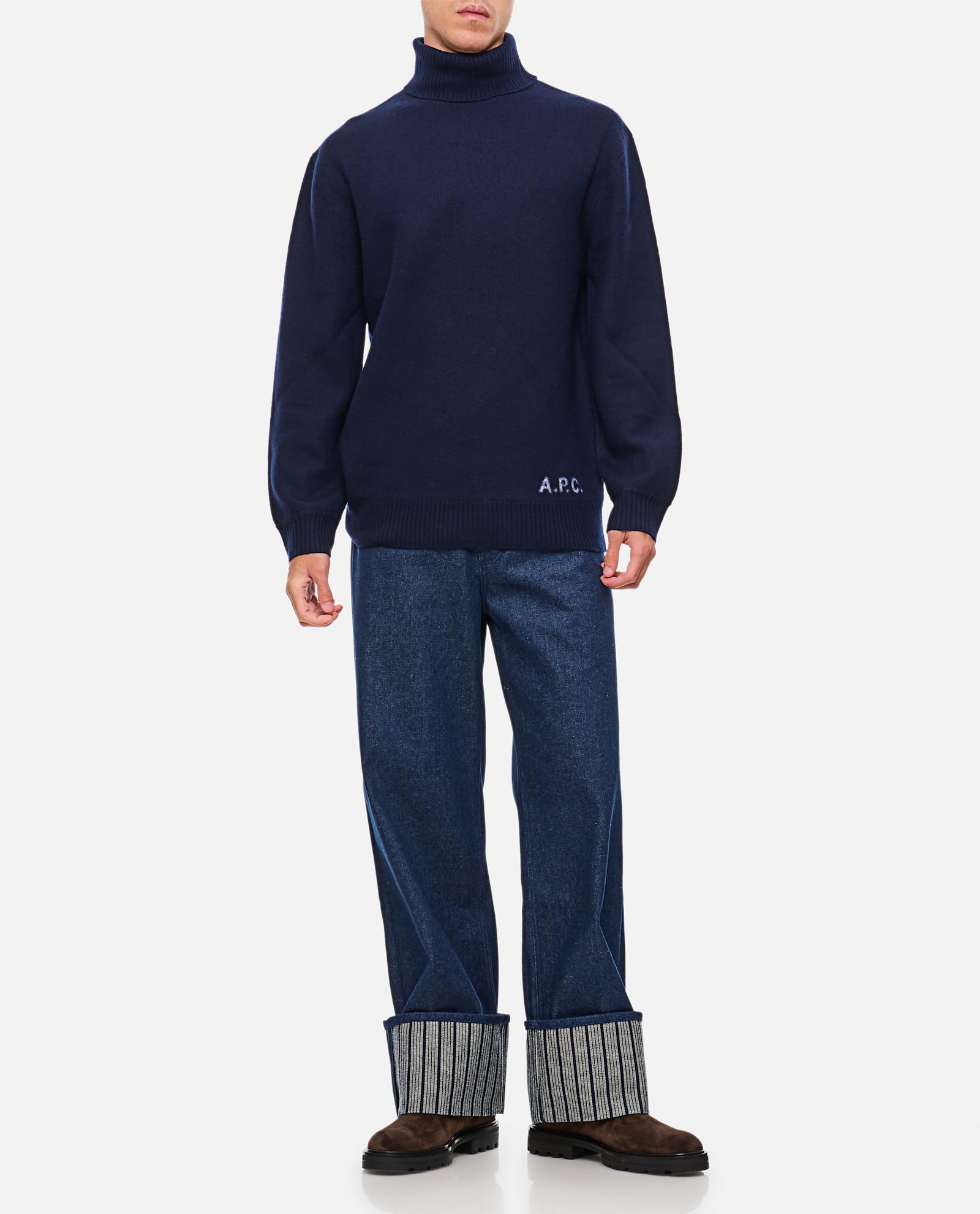 Apc Walter High-neck Pullover In Blue