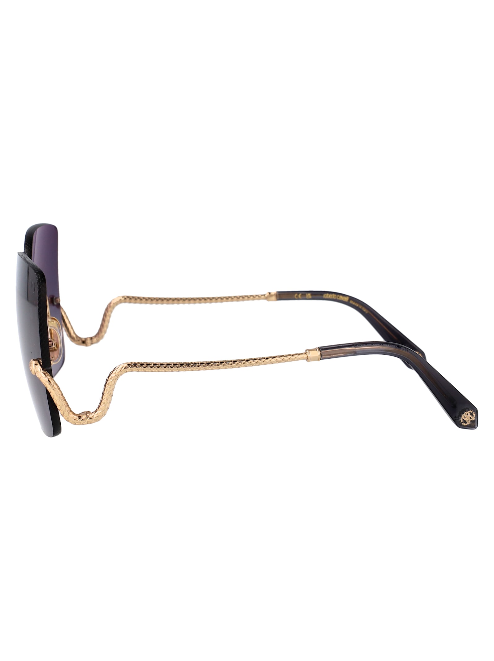 Roberto Cavalli Src061 Sunglasses In Oro Rose Lucido Totale