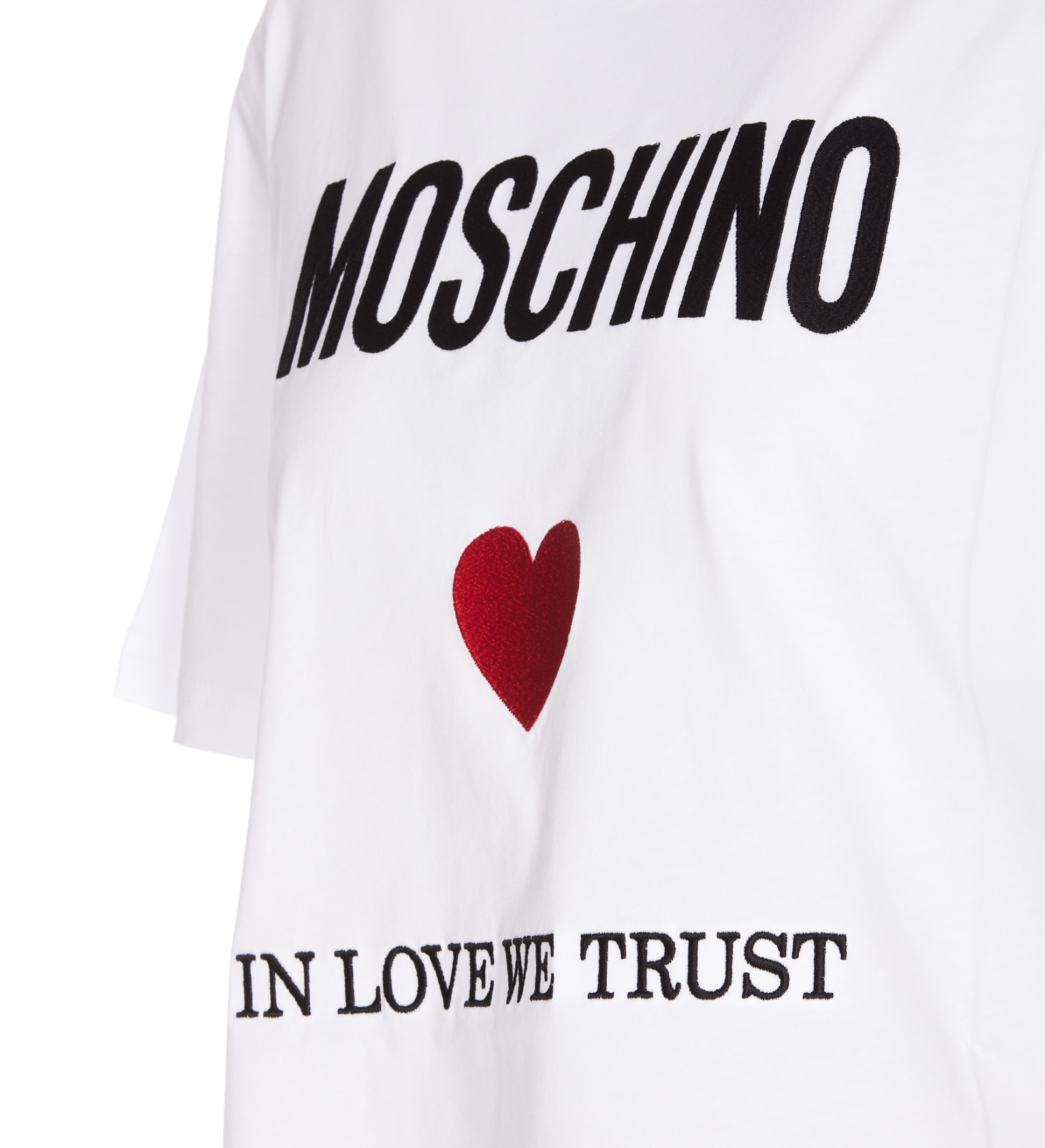 Shop Moschino Love We Trust T-shirt In White