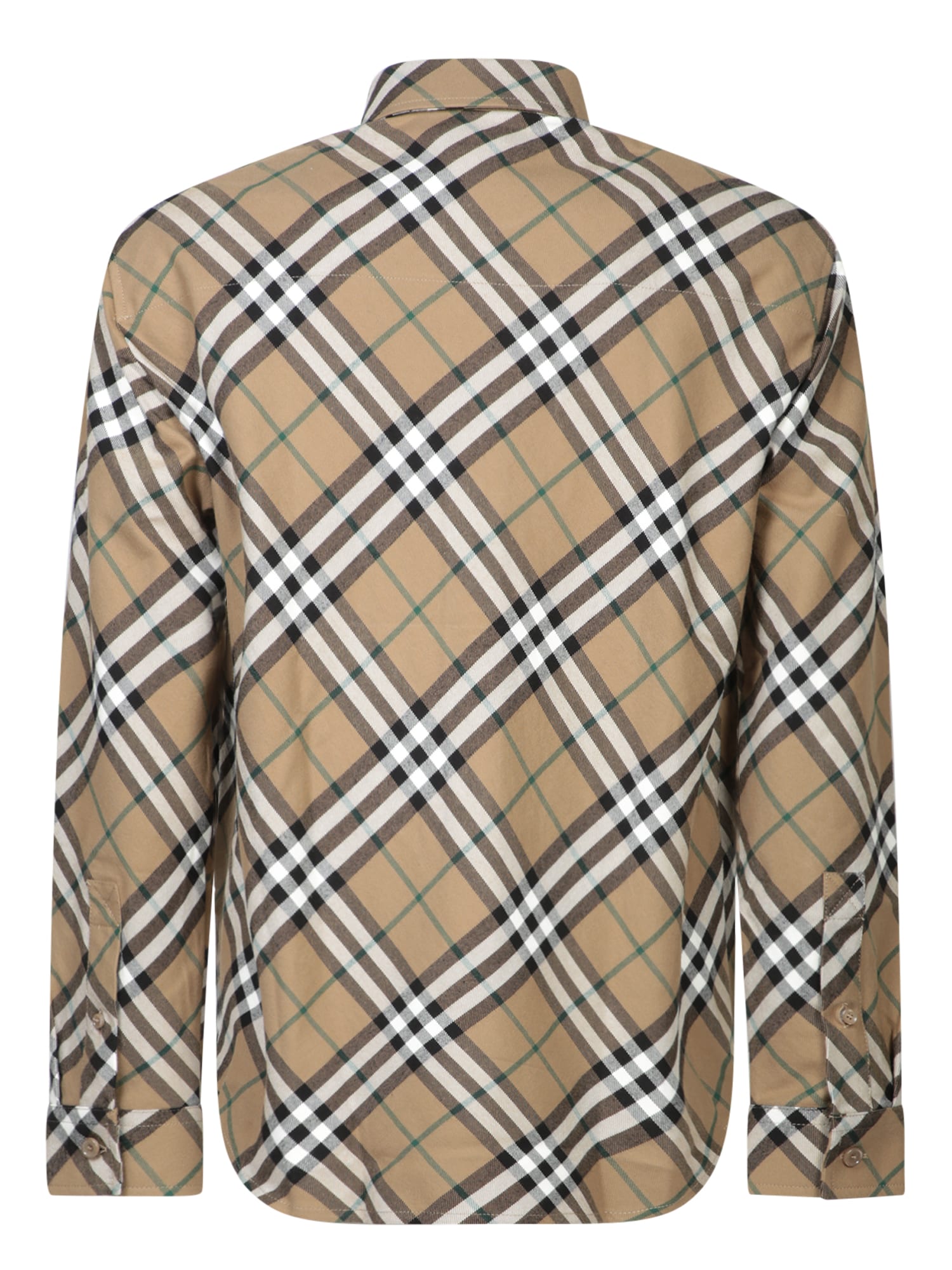 Shop Burberry Check Brown Shirt