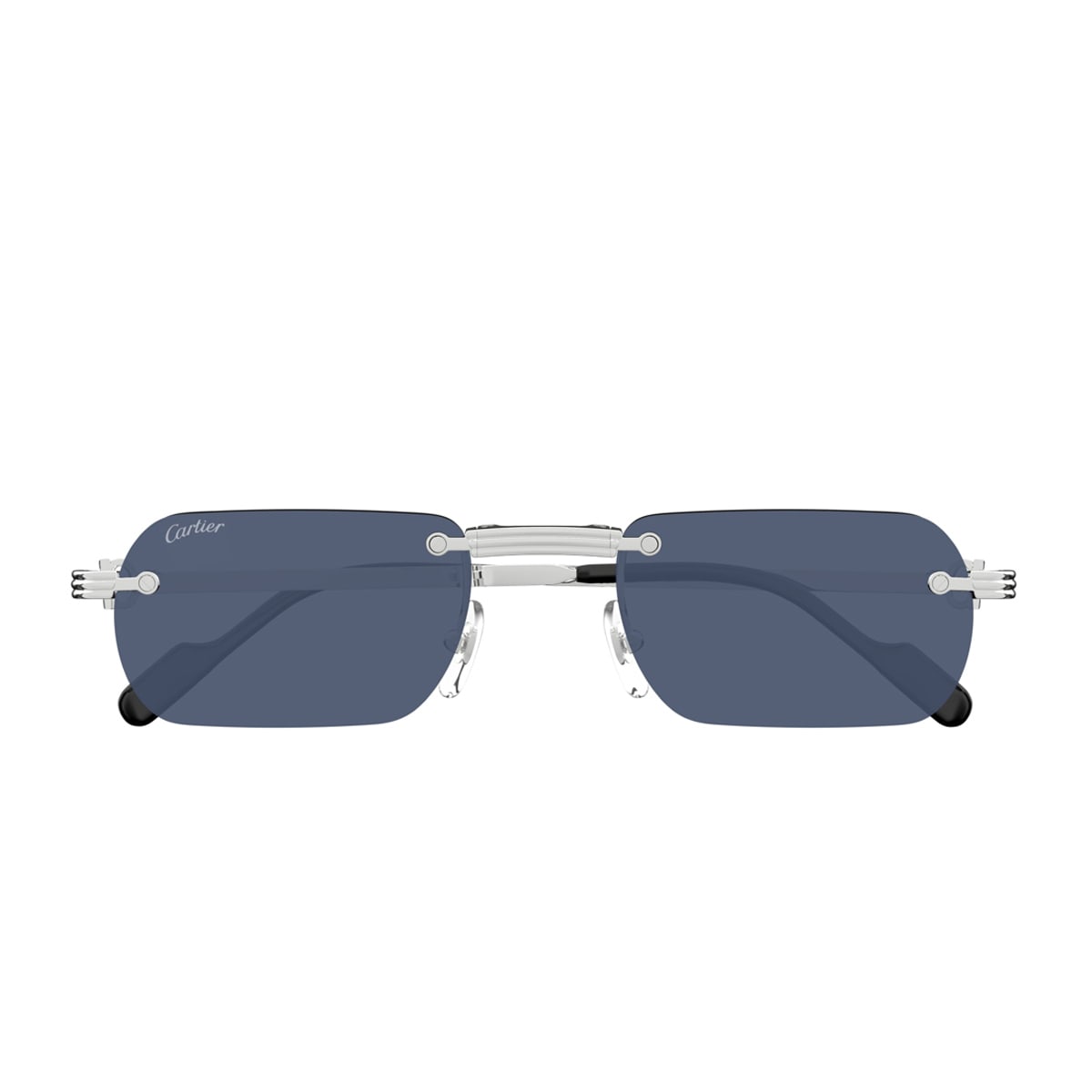 Cartier Ct0499s Première De  002 Silver Blue Sunglasses In Argento