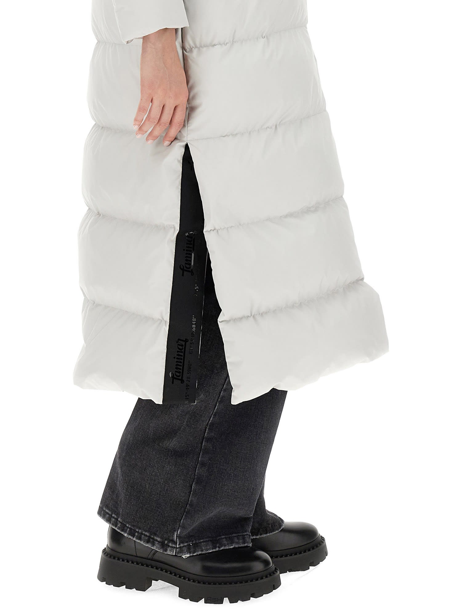 Herno Laminar Hooded Down Coat In Bianco