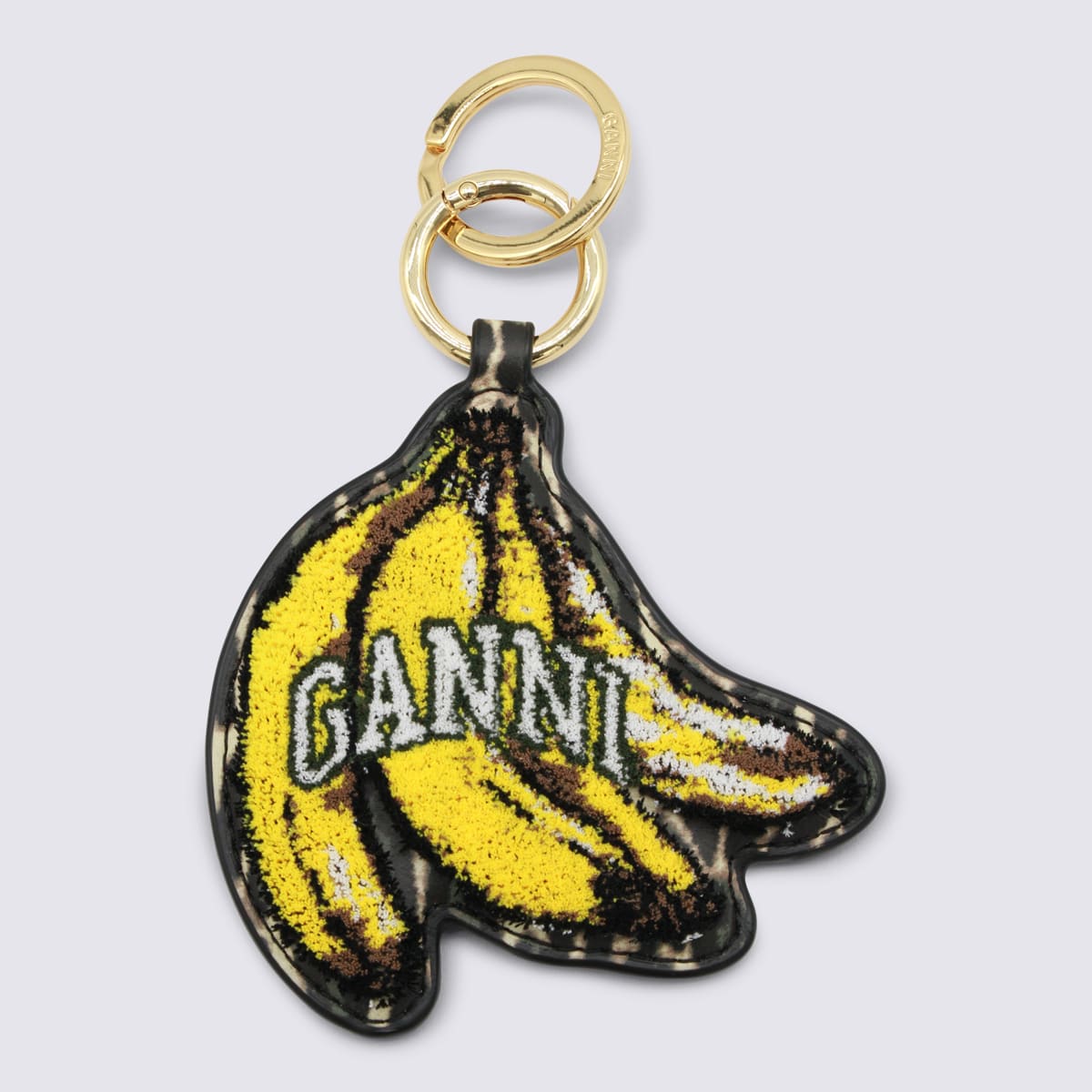 Ganni Black Leather Keyring