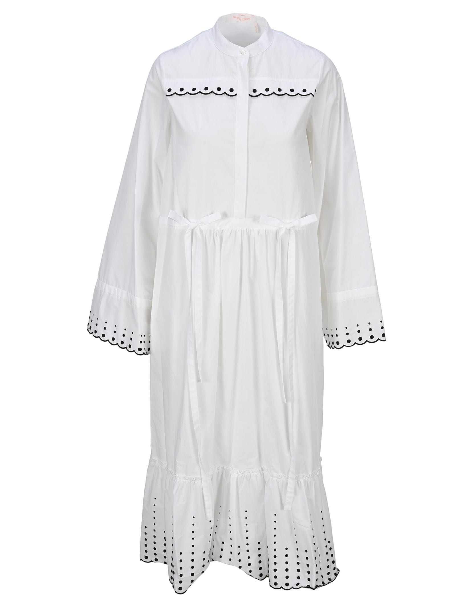 white embroidered midi dress