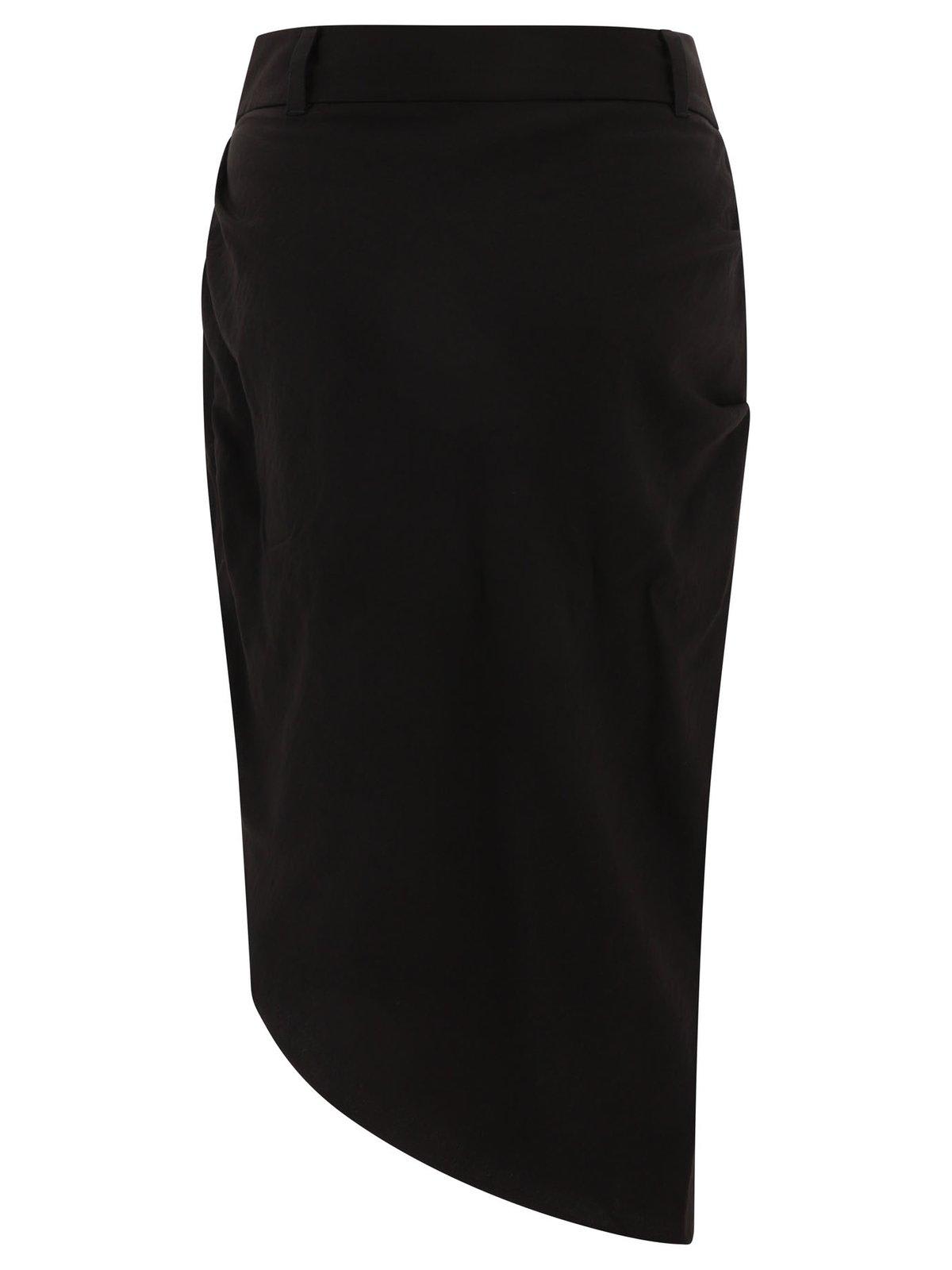 Shop Jacquemus La Jupe Saudade Draped Skirt In Black