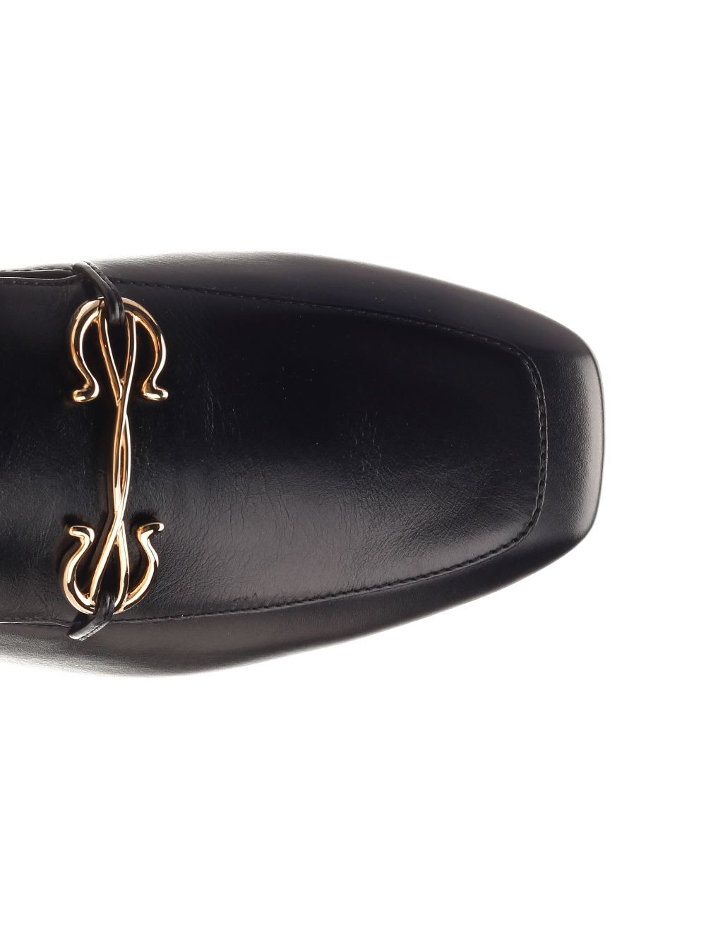 Shop Ferragamo Gancini Ornament Loafer In Black