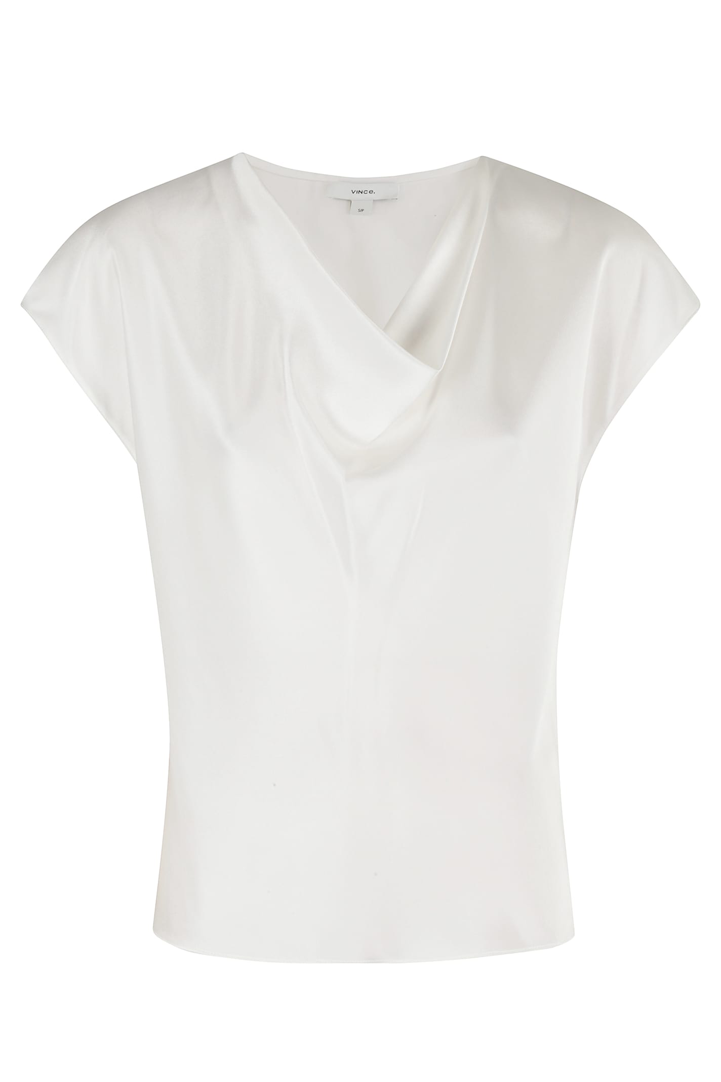 Vince Cowl-neck Silk Blouse In White