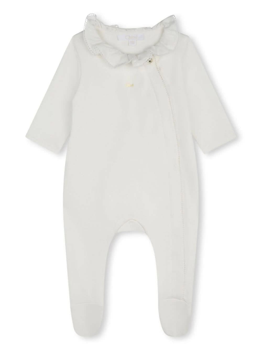 Shop Chloé Gift Set With Playsuit And Bibs In White