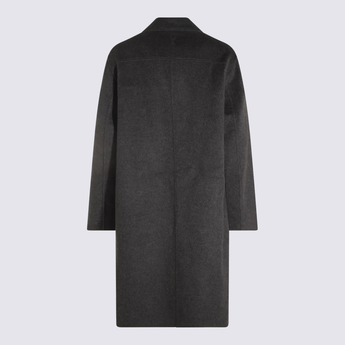 Ami Alexandre Mattiussi Single-breasted Wool Knee-length Coat In Gray