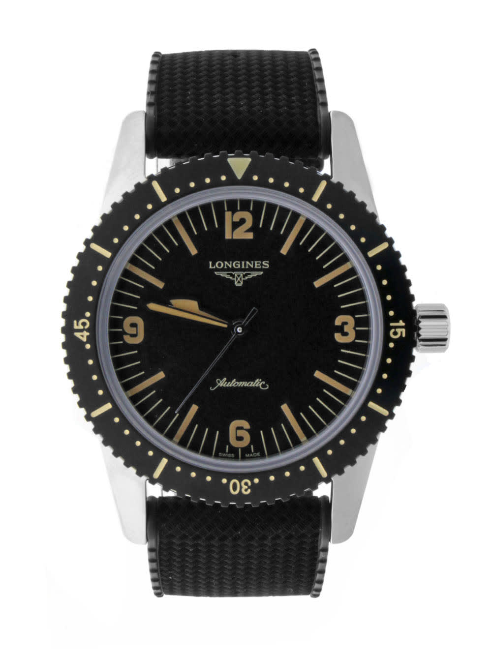 Longines The Skin Diver Automatic Black Dial Mens Watch - Watches