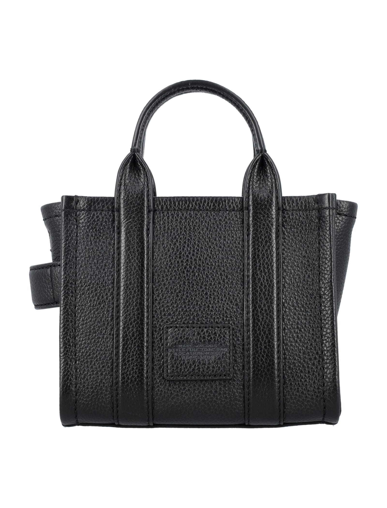 Shop Marc Jacobs The Mini Tote Leather Bag In Black