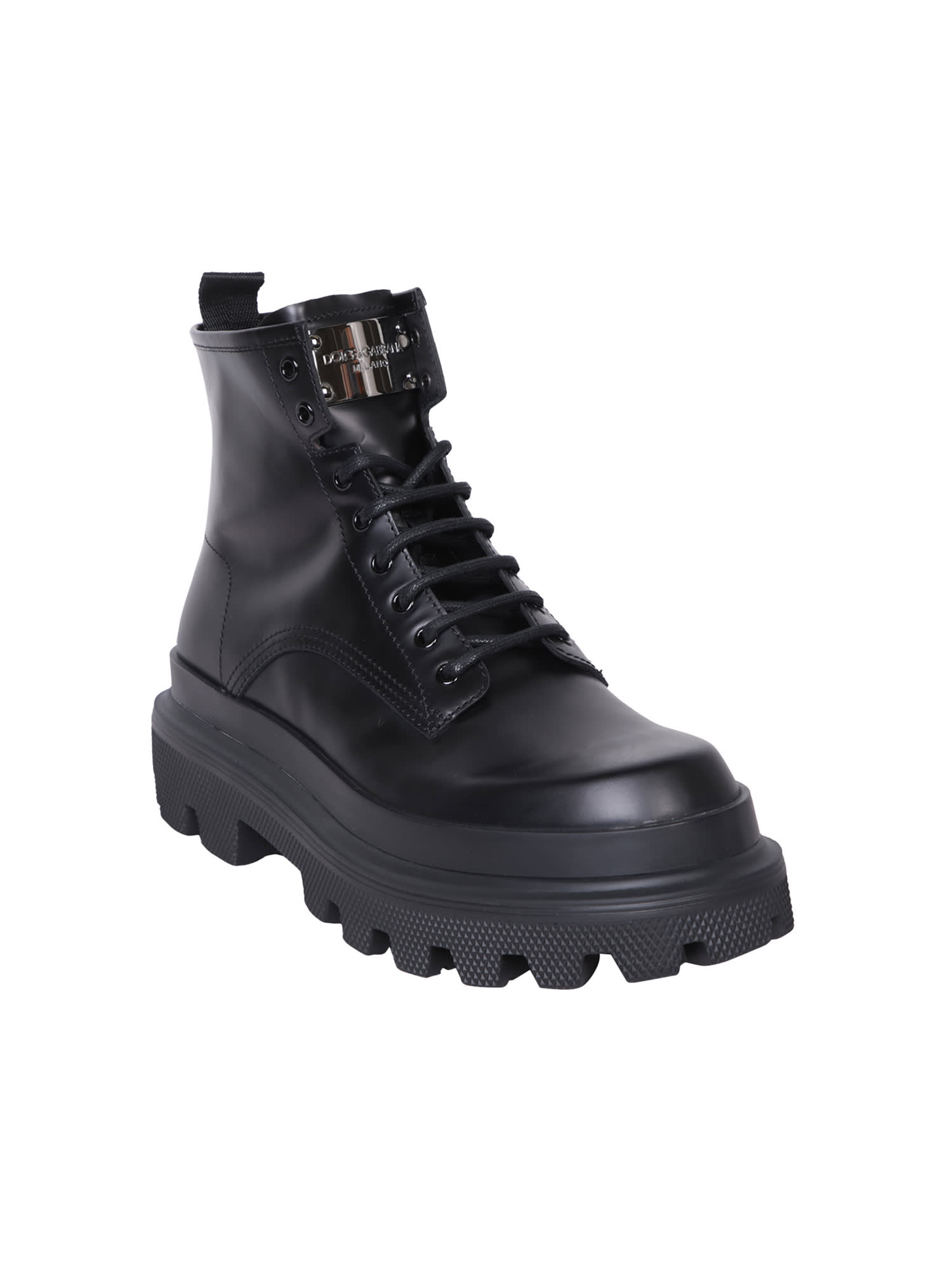 Shop Dolce & Gabbana Black Brushed Ankle Boot