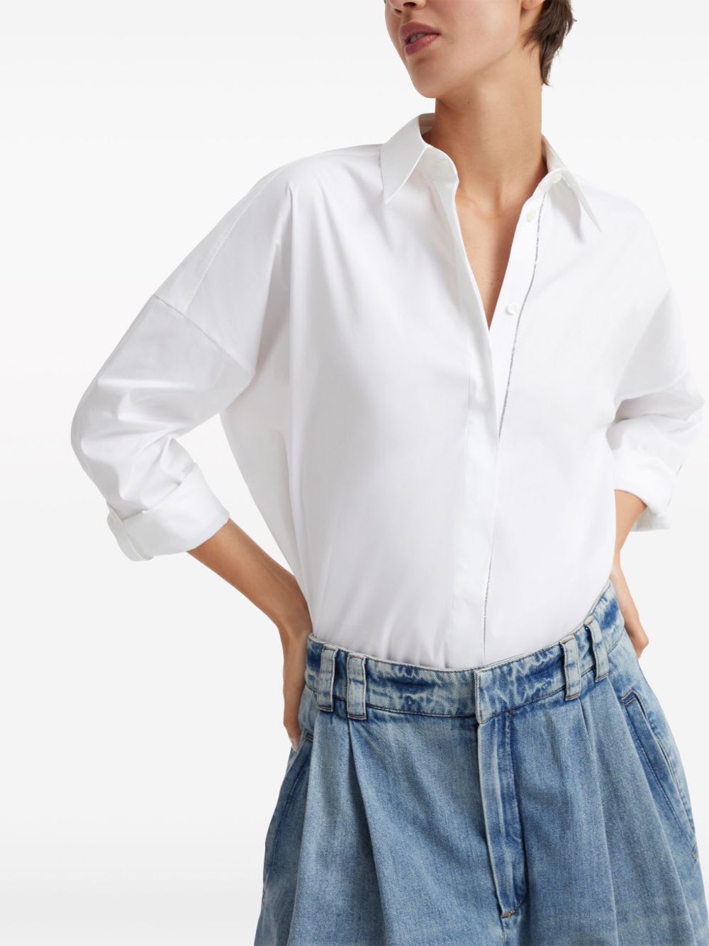 Brunello Cucinelli Cotton Shirt In White