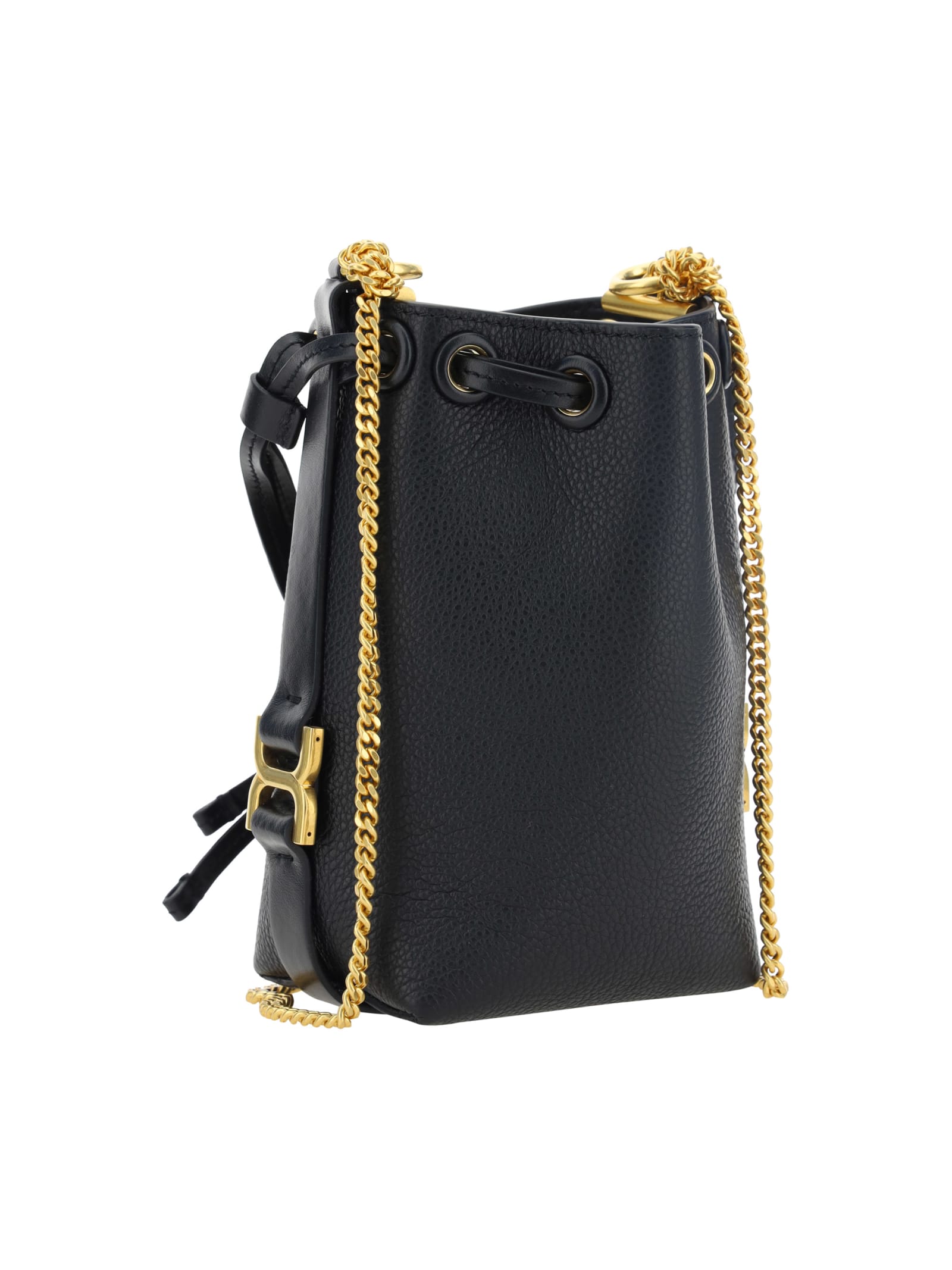 Shop Chloé Micro Marcie Shoulder Bag In Black