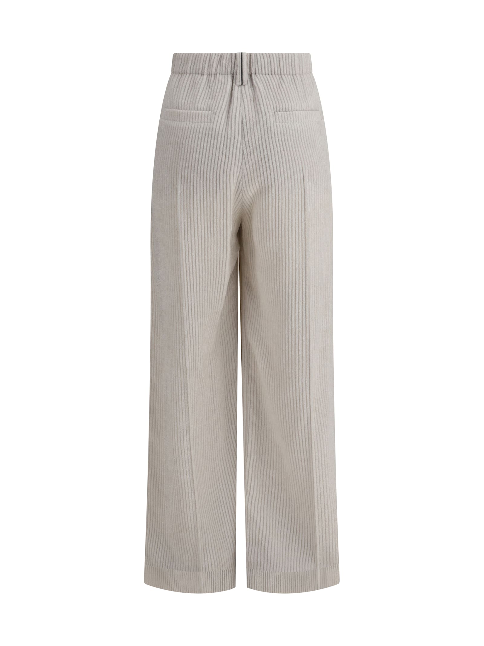 Brunello Cucinelli Tailored Corduroy Wide Leg Pants In Neutral