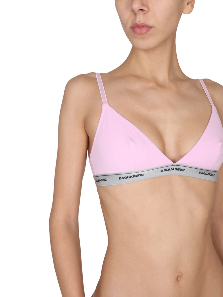 Shop Dsquared2 Bralette With Logo In Pink