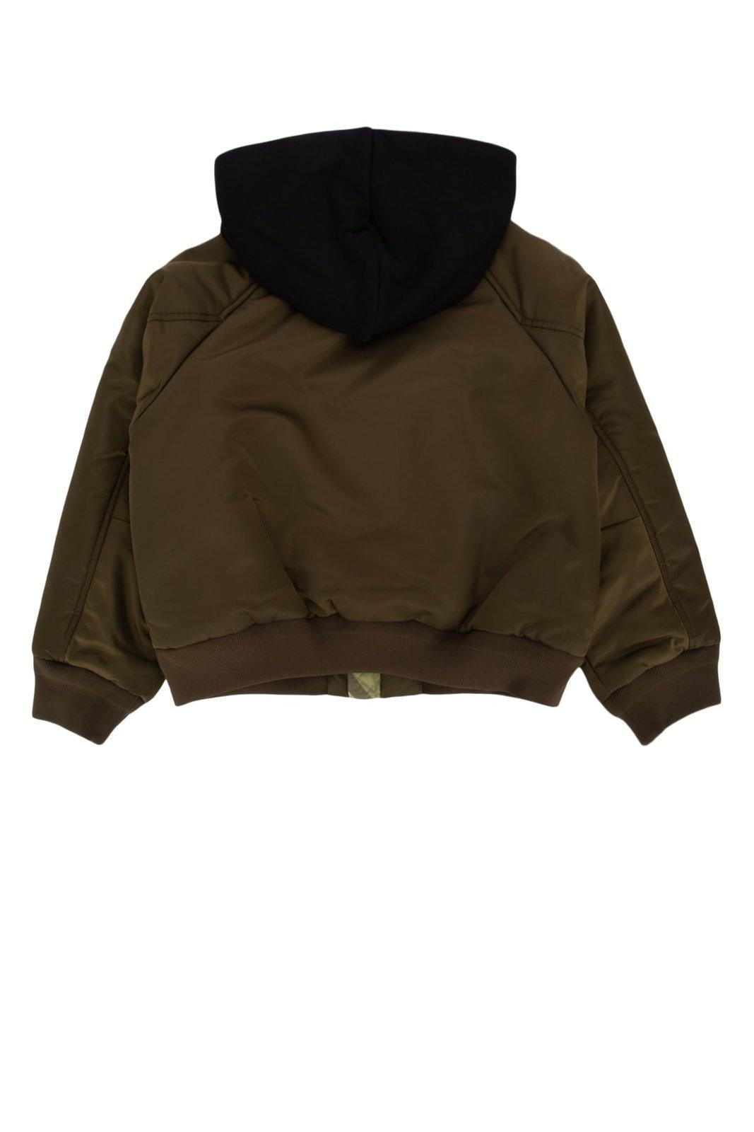 Shop Burberry Zip-up Hooded Jacket In Verde