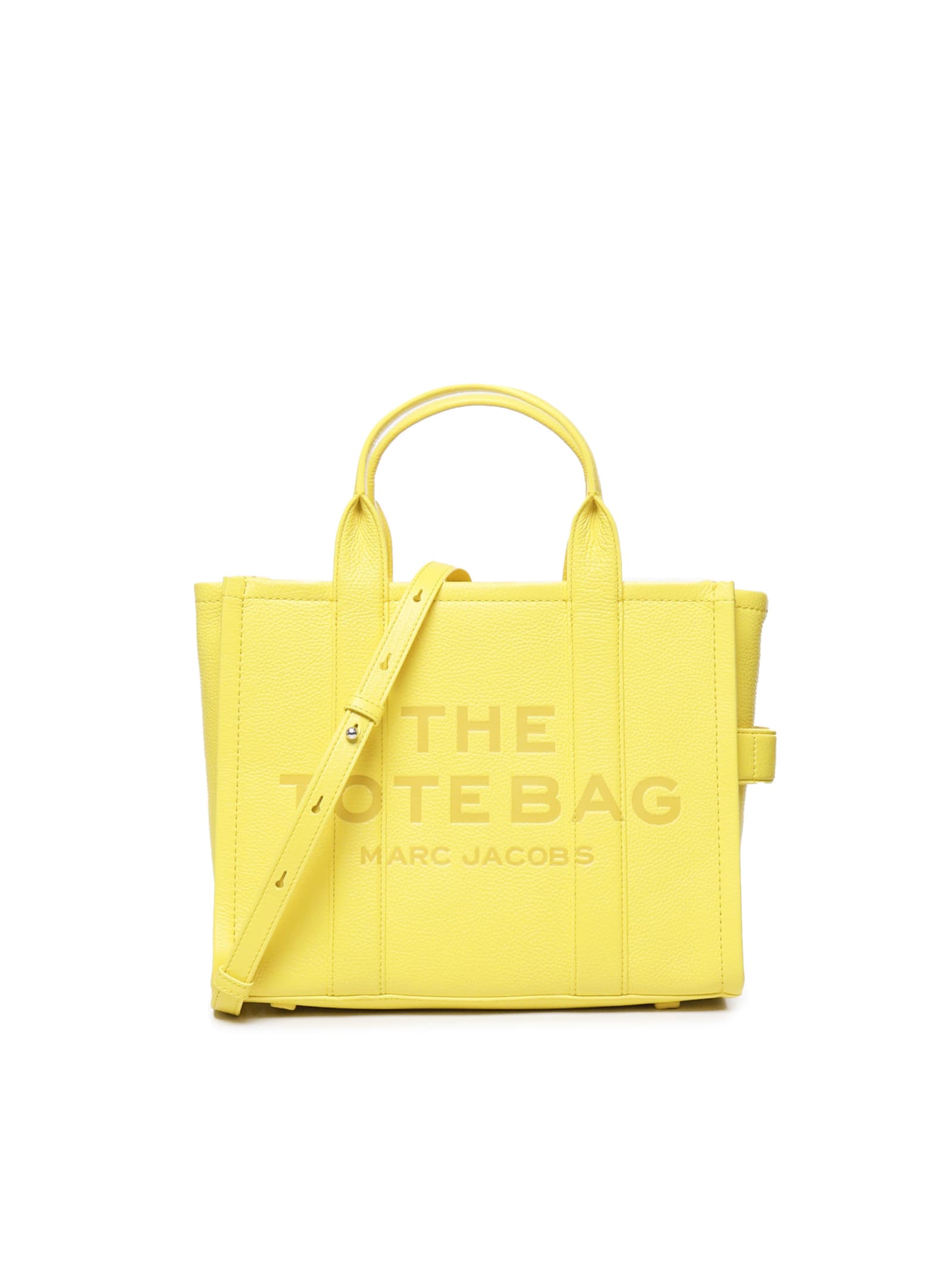 Shop Marc Jacobs The Tote Bag Medium In Smiley Yellow