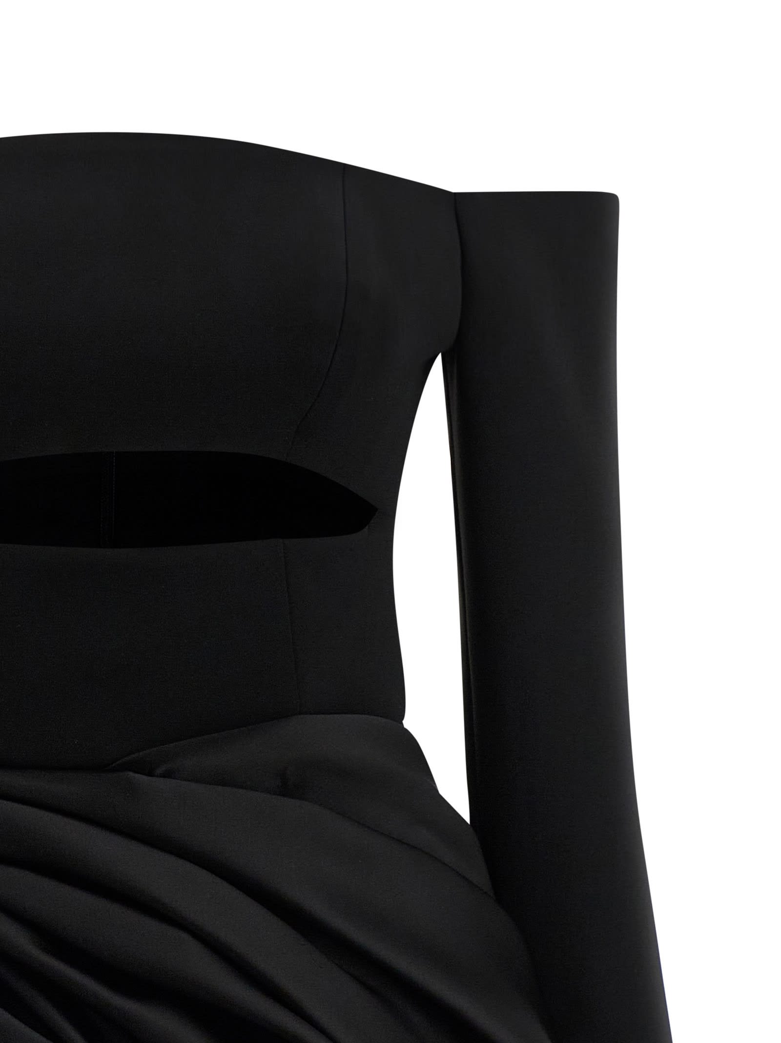 Carolina Herrera Off-shoulder Dress Featuring Structured Silhouette In Black
