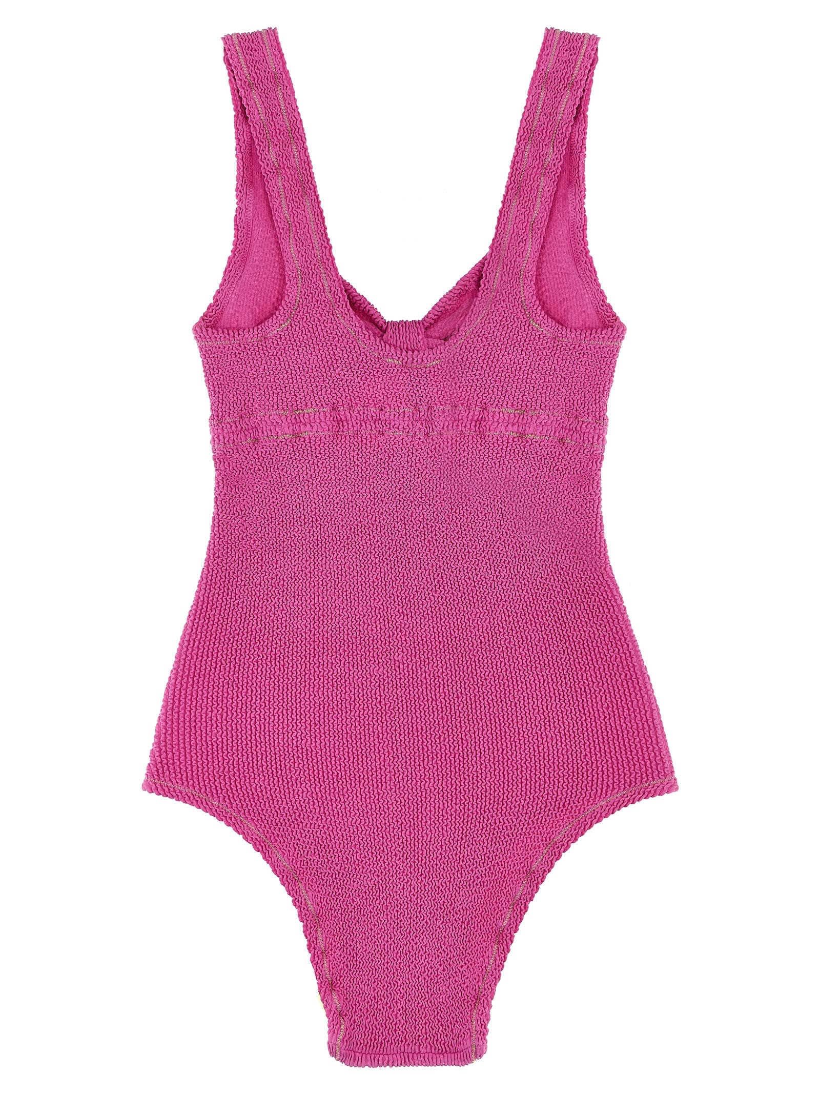 Rotate Birger Christensen Reina Olga Swimsuit Bow Detail In Pink