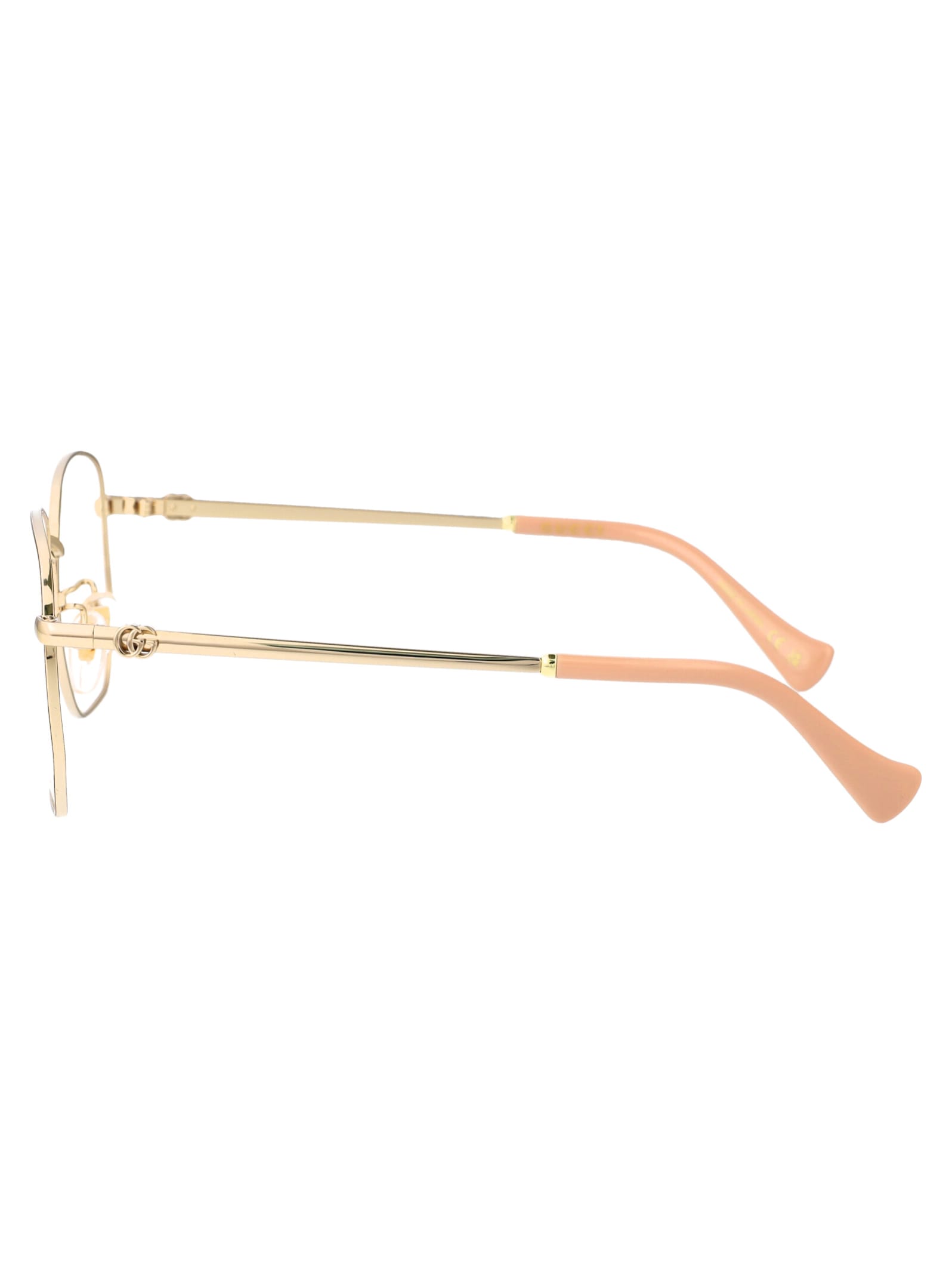 Gucci Gold Gold Transparent Acetate Glasses In Gold