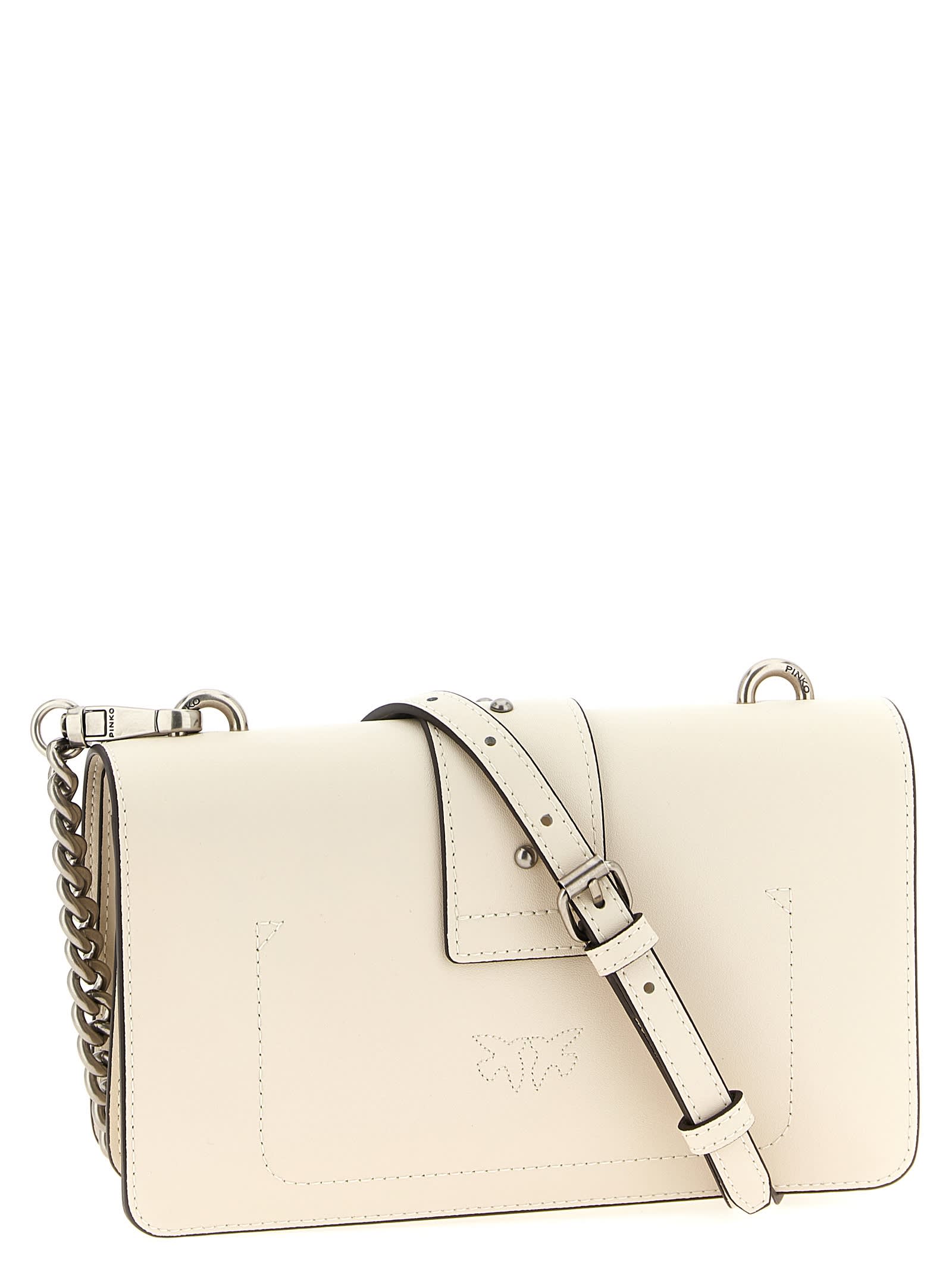 Pinko Love One Mini Crossbody Bag In White