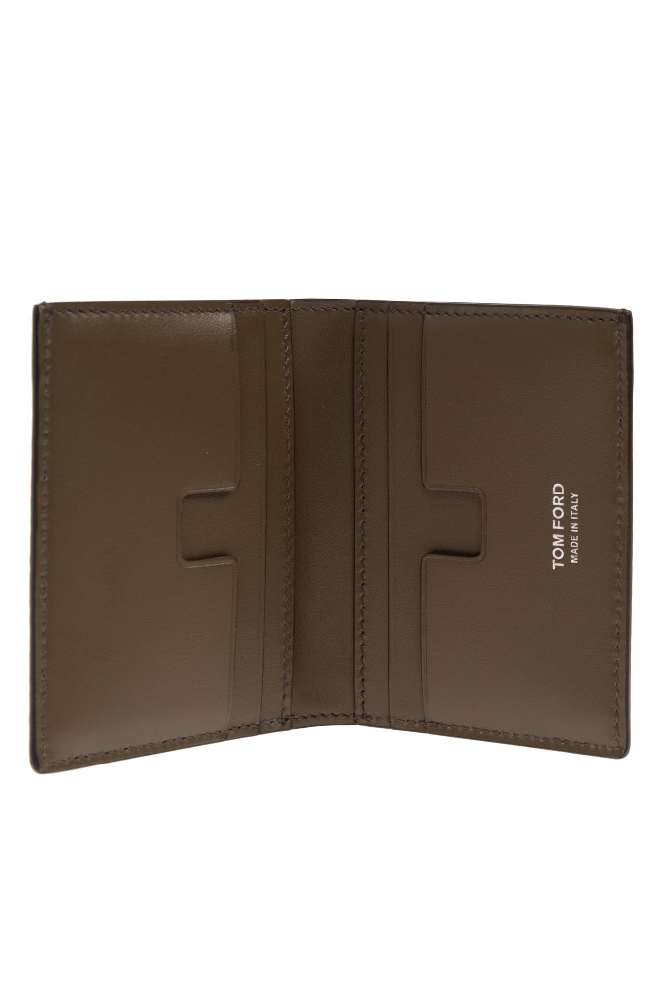 Tom Ford Folding Card Case In Green