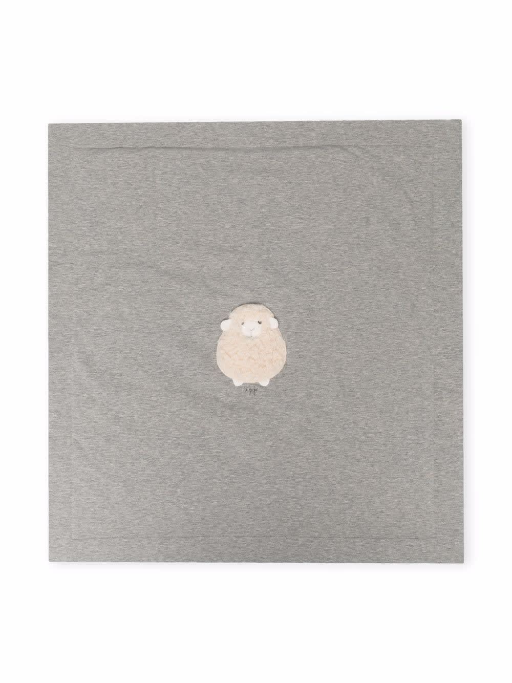 Il Gufo Grey Blanket For Crib With Sheep