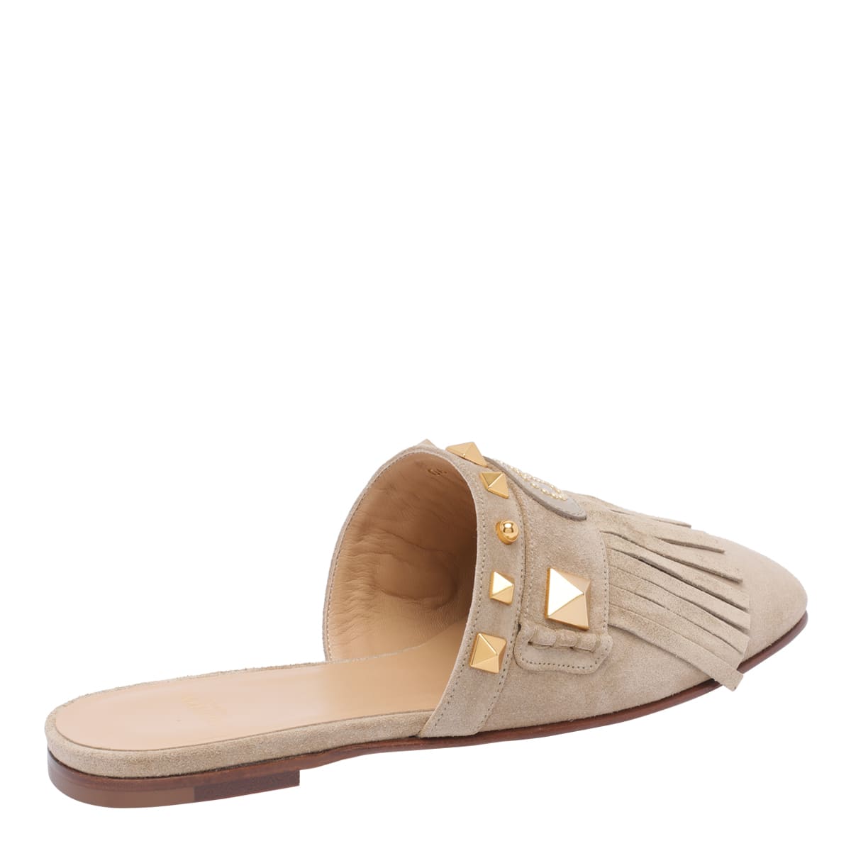 Valentino Vlogo Sliders In Beige