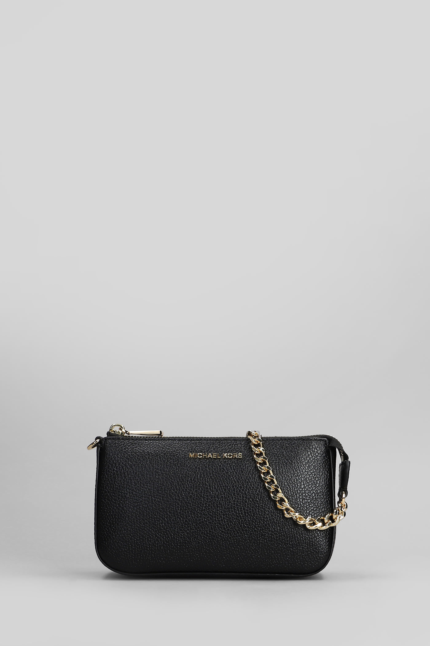 Jet Set Clutch In Black Leather