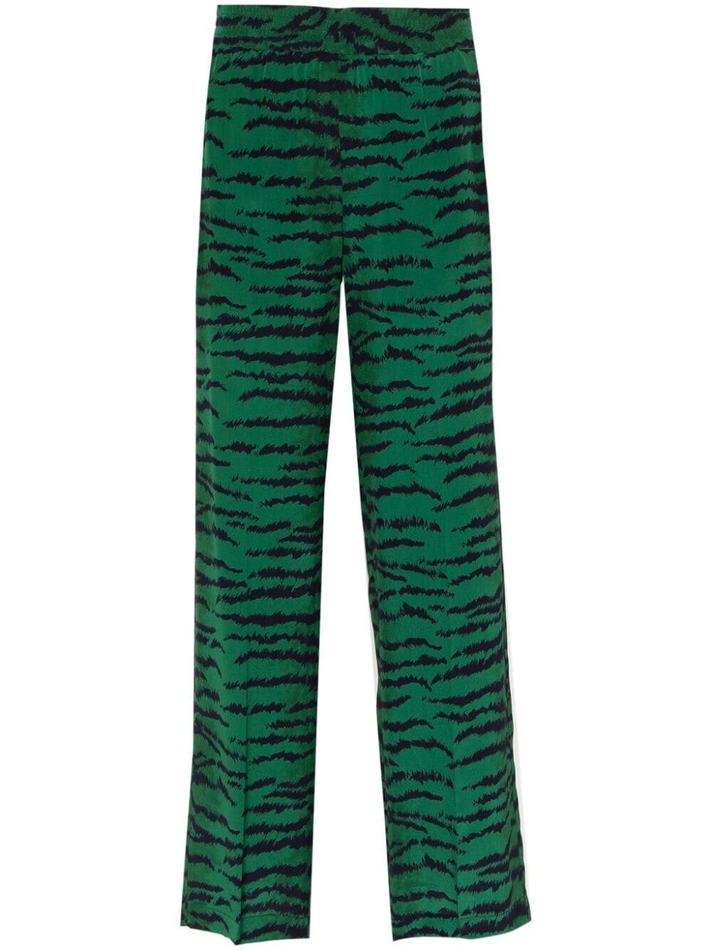 Shop Victoria Beckham Pijama Pants In Green Navy