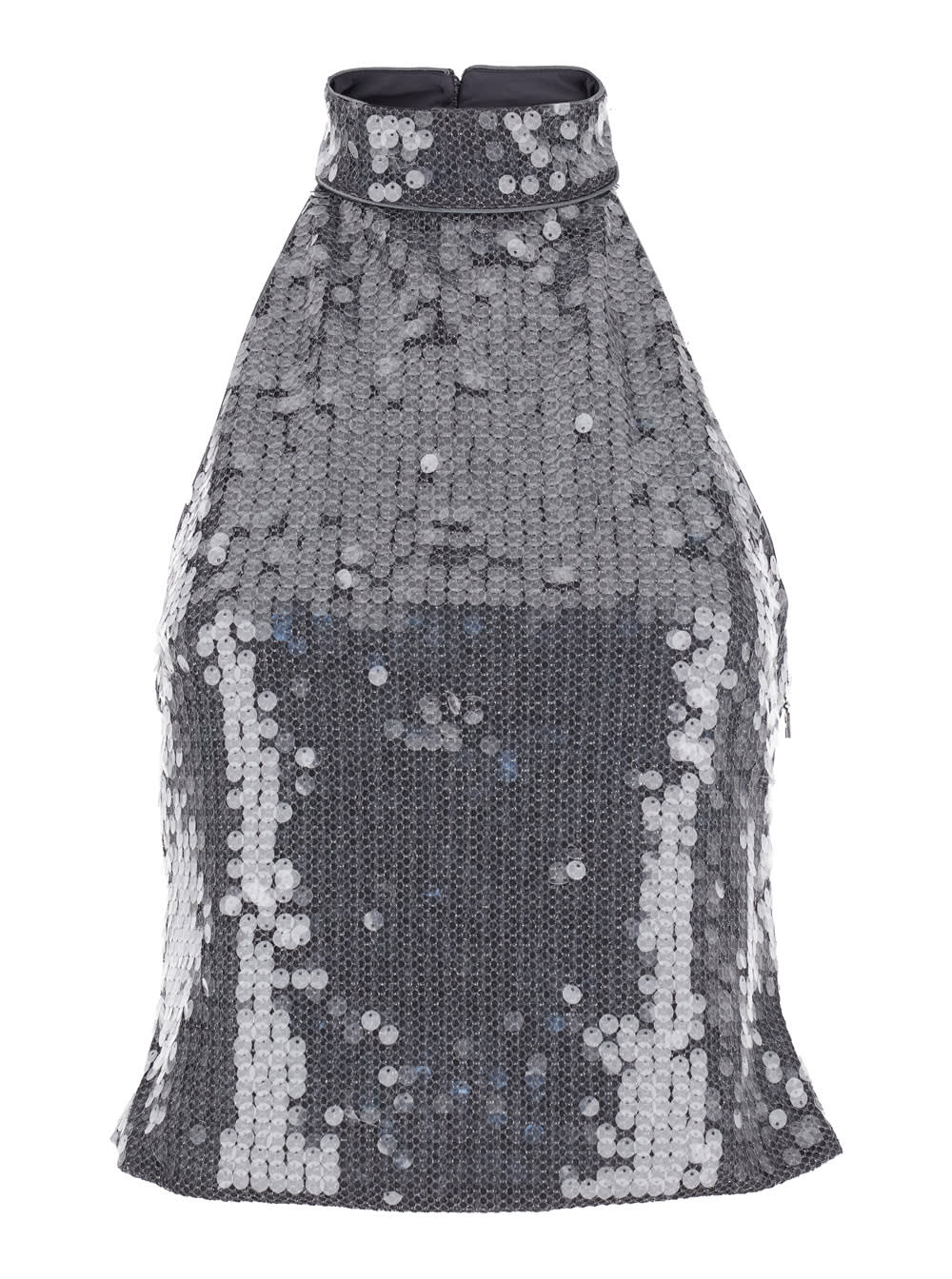 Net Sequin Halterneck