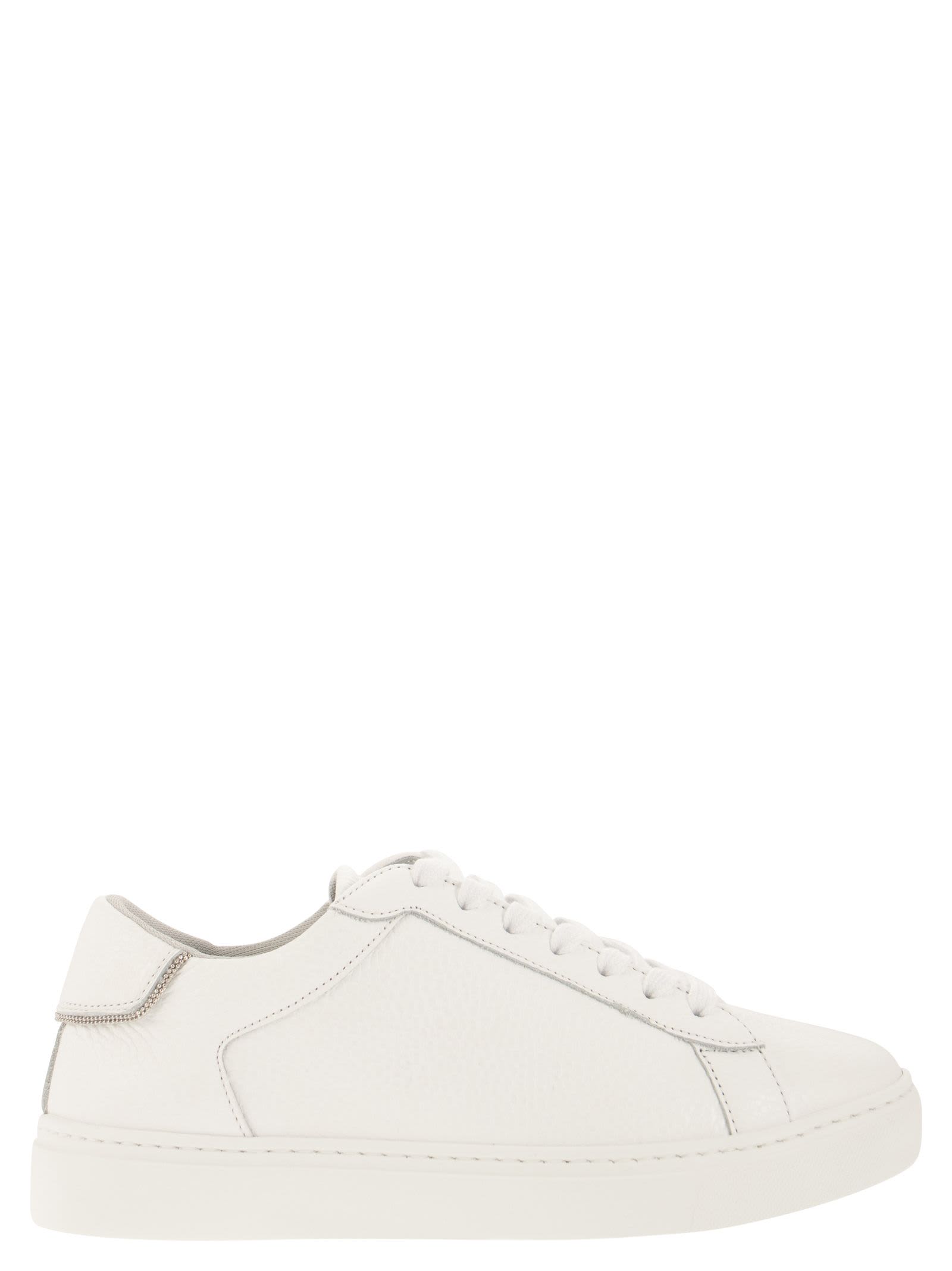 Shop Fabiana Filippi Leather Sneakers In White