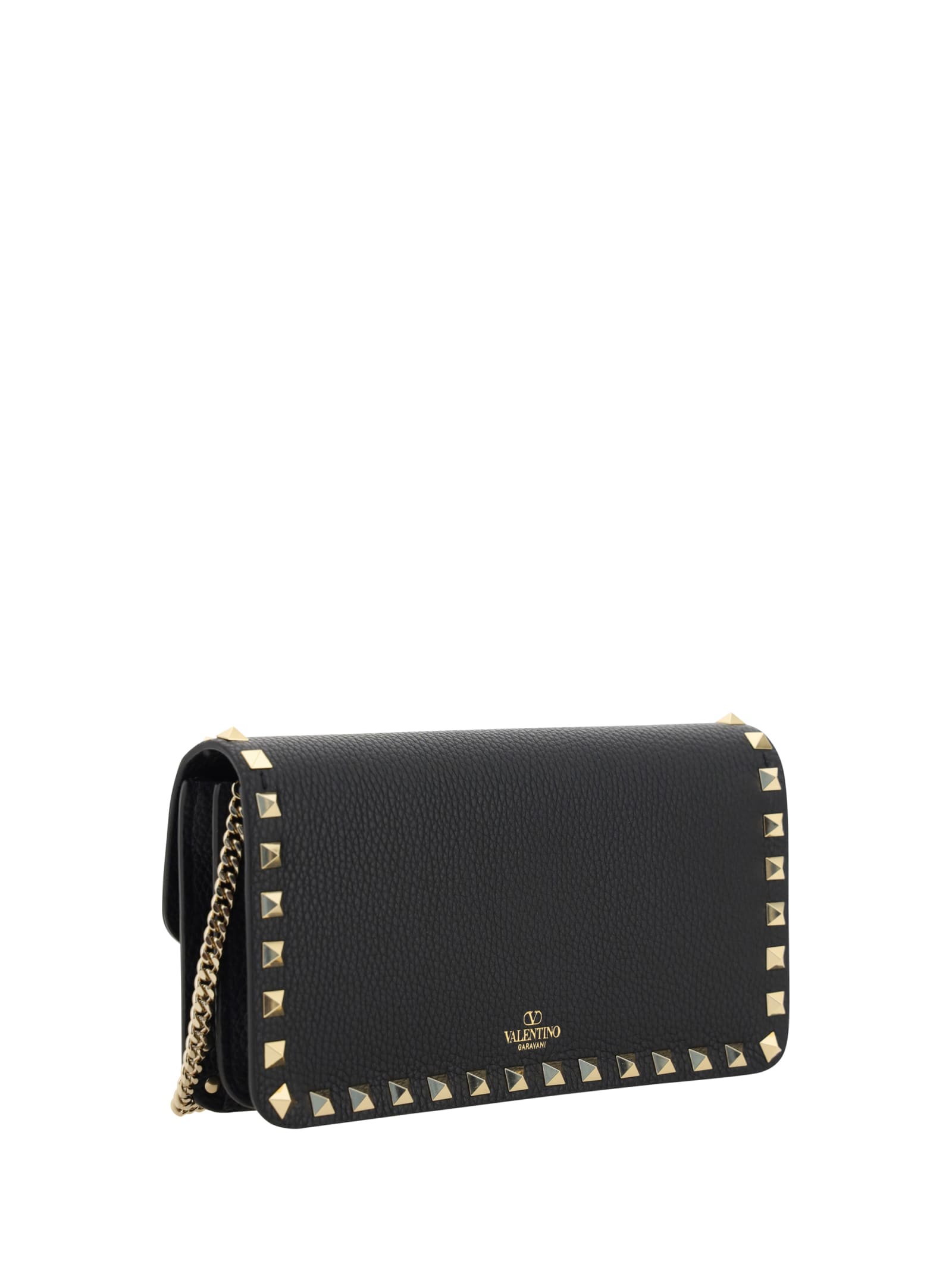 Shop Valentino Rockstud Wallet In Nero