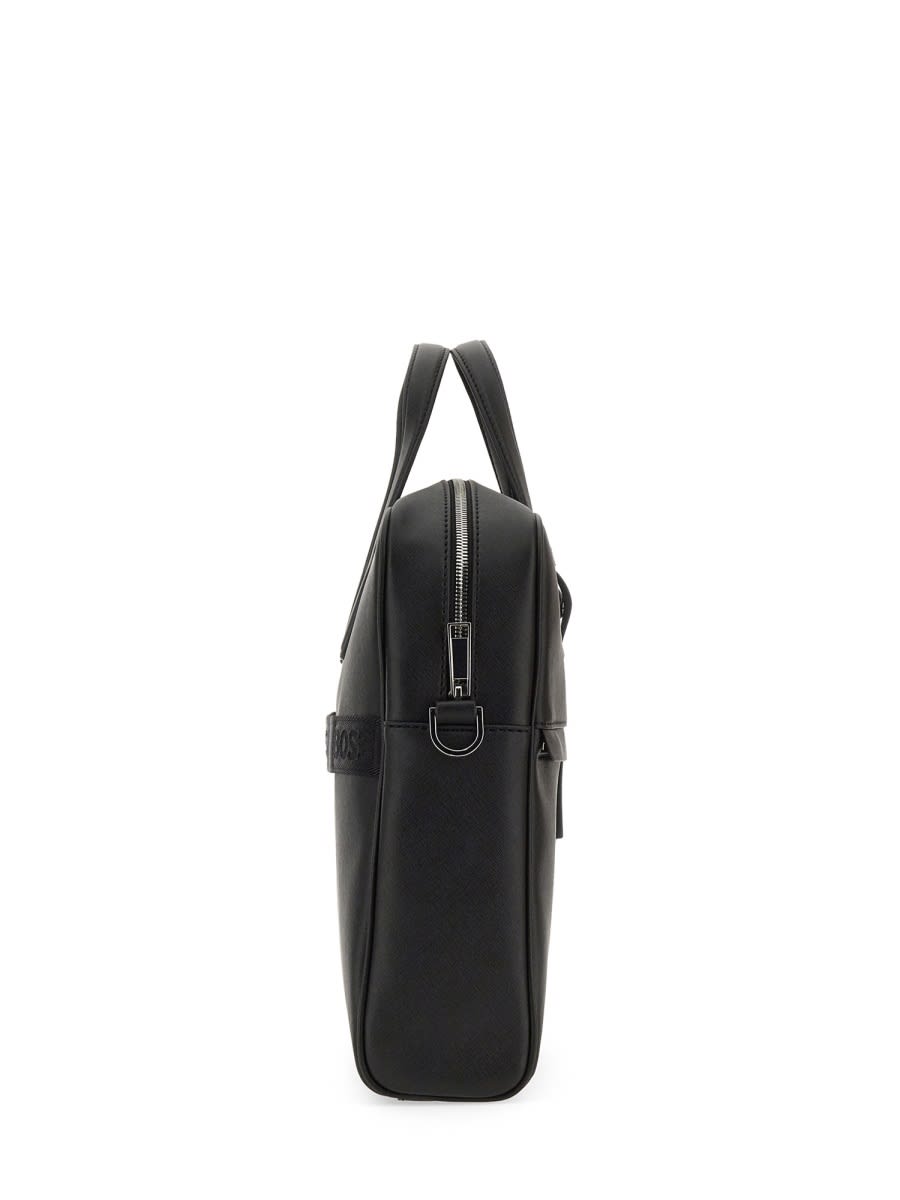 Shop Hugo Boss Document Bag With Logo In Black