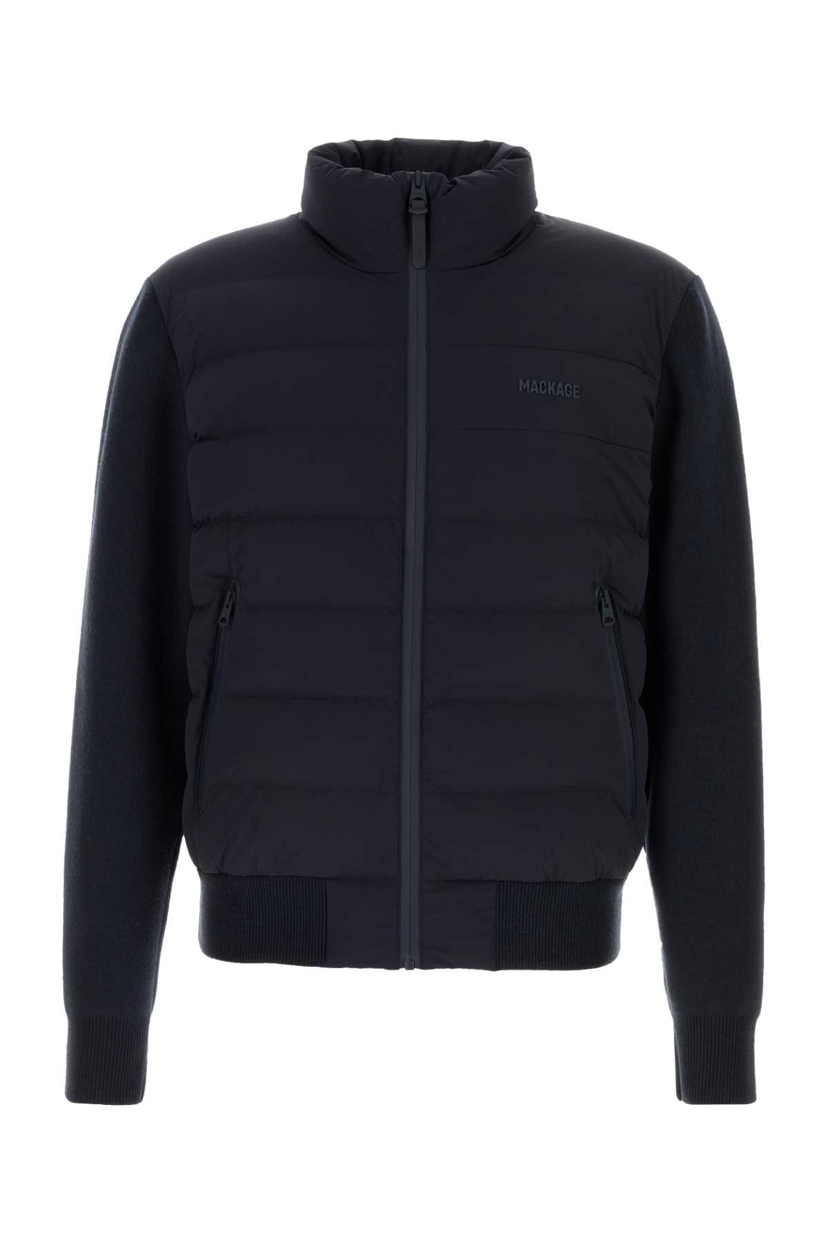 Mackage Navy Stretch Wool Blend Haney Jacket In Blue