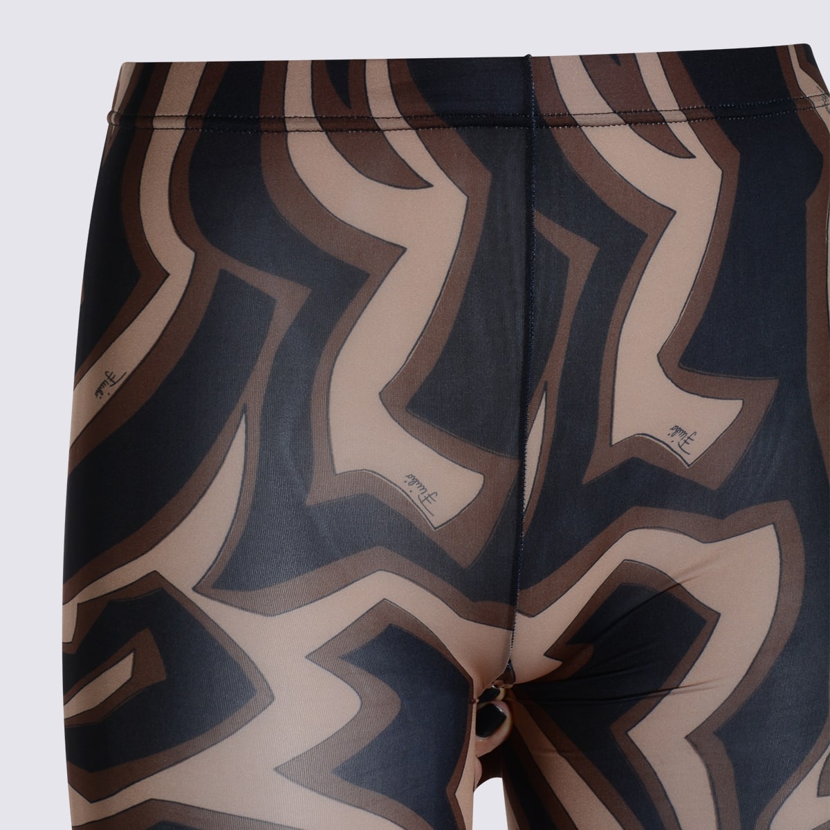 Pucci Sheer Abstract Patterned Hosiery With Elastic Waistband In Black