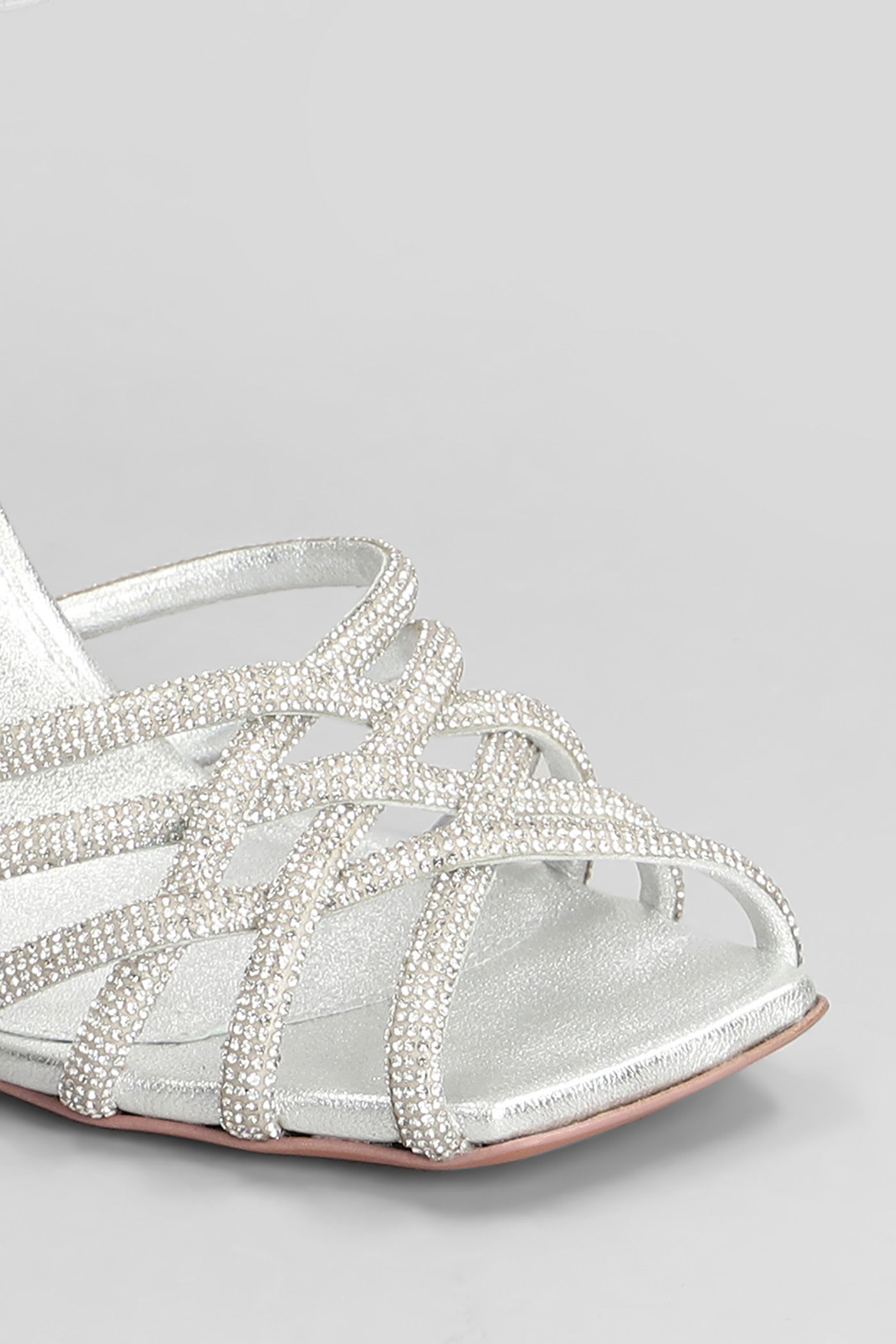 Aldo Castagna Vittoria Sandals In Silver Leather In Silver