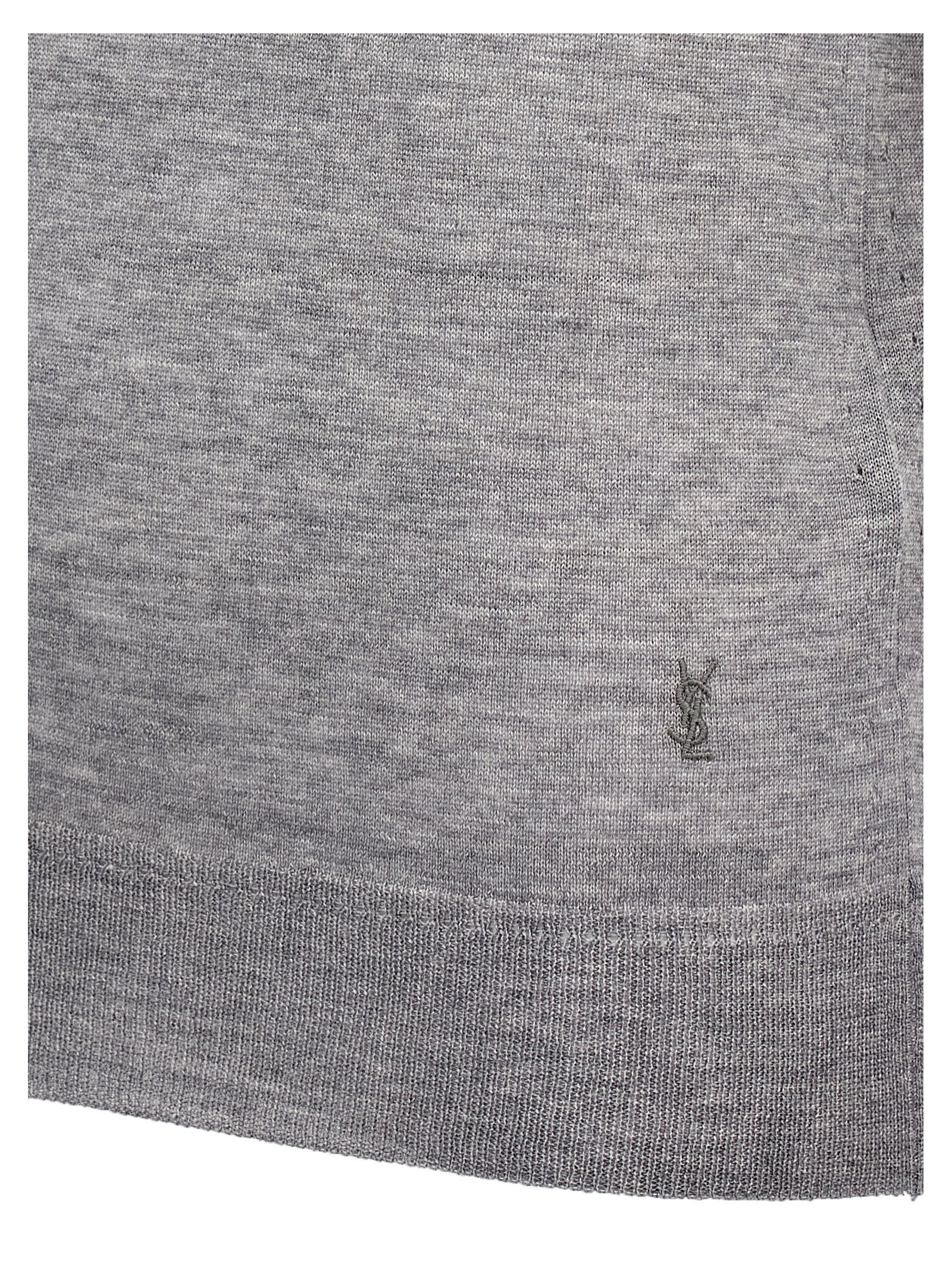 Shop Saint Laurent Cassandre Turtleneck Sweater In Gray